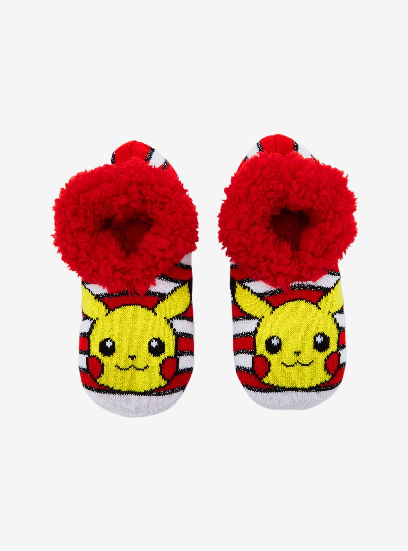 Pok&eacute;mon Pikachu Striped Slipper Socks - BoxLunch Exclusive, , alternate
