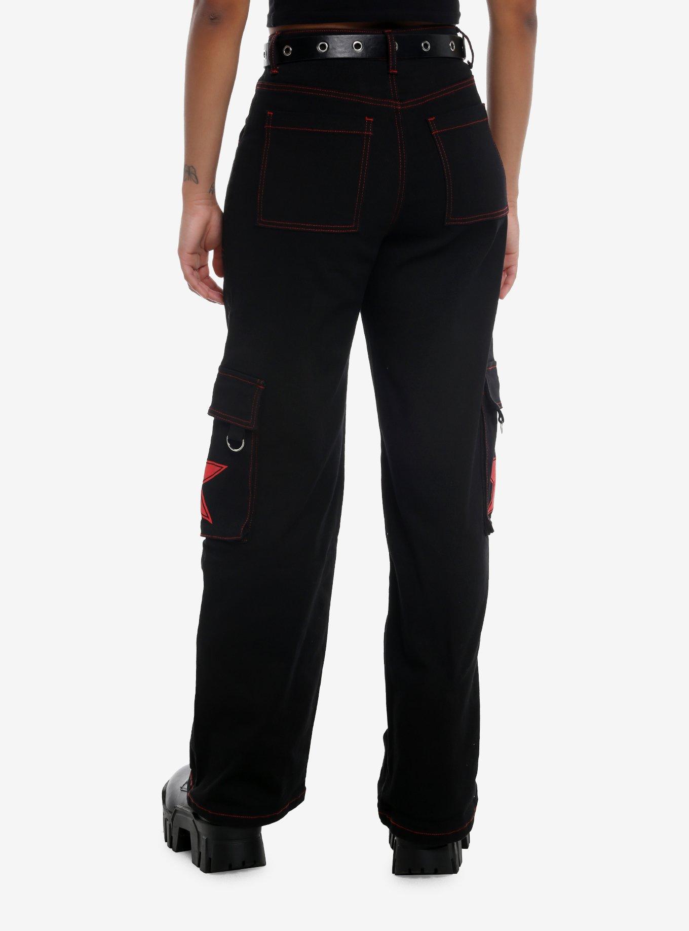 Red Star Grommet Cargo Pants, RED, alternate