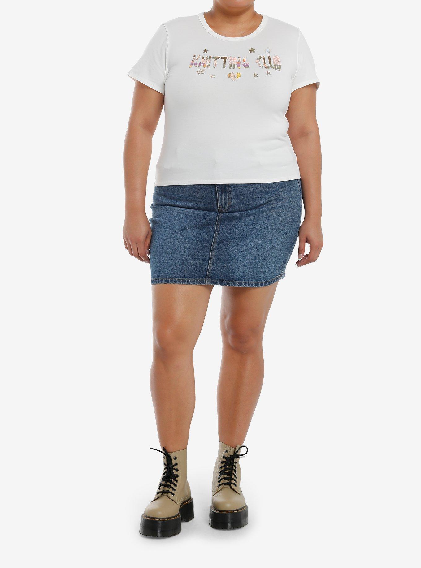 Thorn & Fable Knitting Club Patchwork Print Girls Baby T-Shirt Plus Size, , hi-res