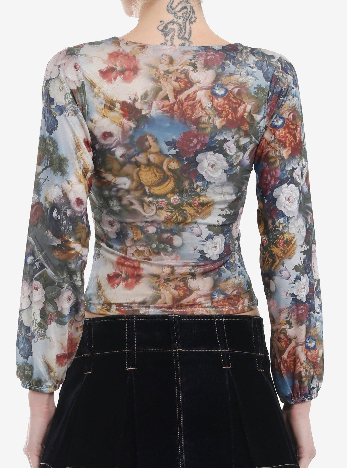 Renaissance Painting Girls Long-Sleeve Top, MULTI, alternate