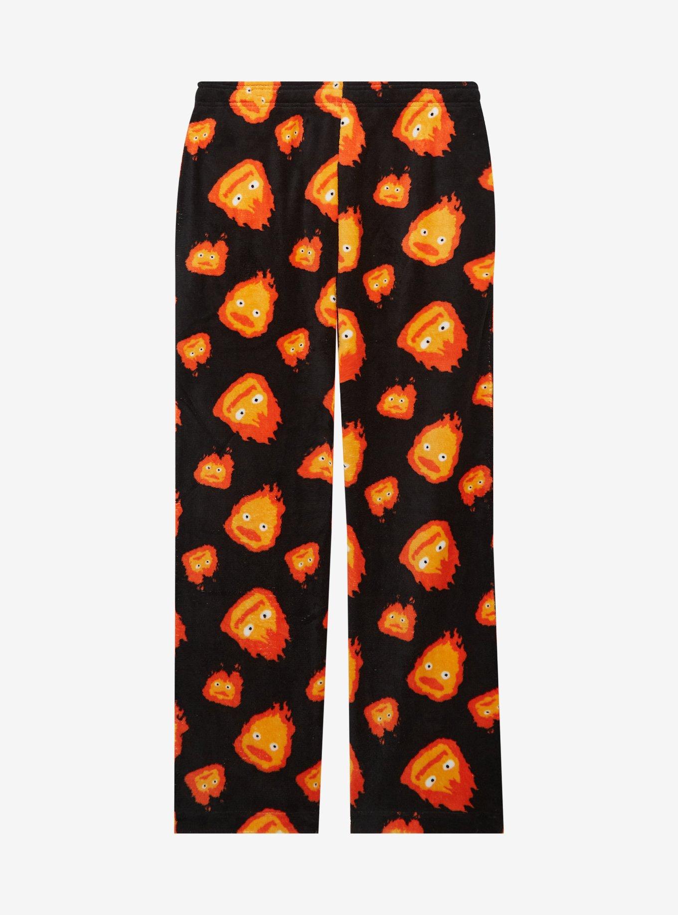 Studio Ghibli Howl's Moving Castle Calcifer Allover Print Sleep Pants — BoxLunch Exclusive, BLACK, alternate