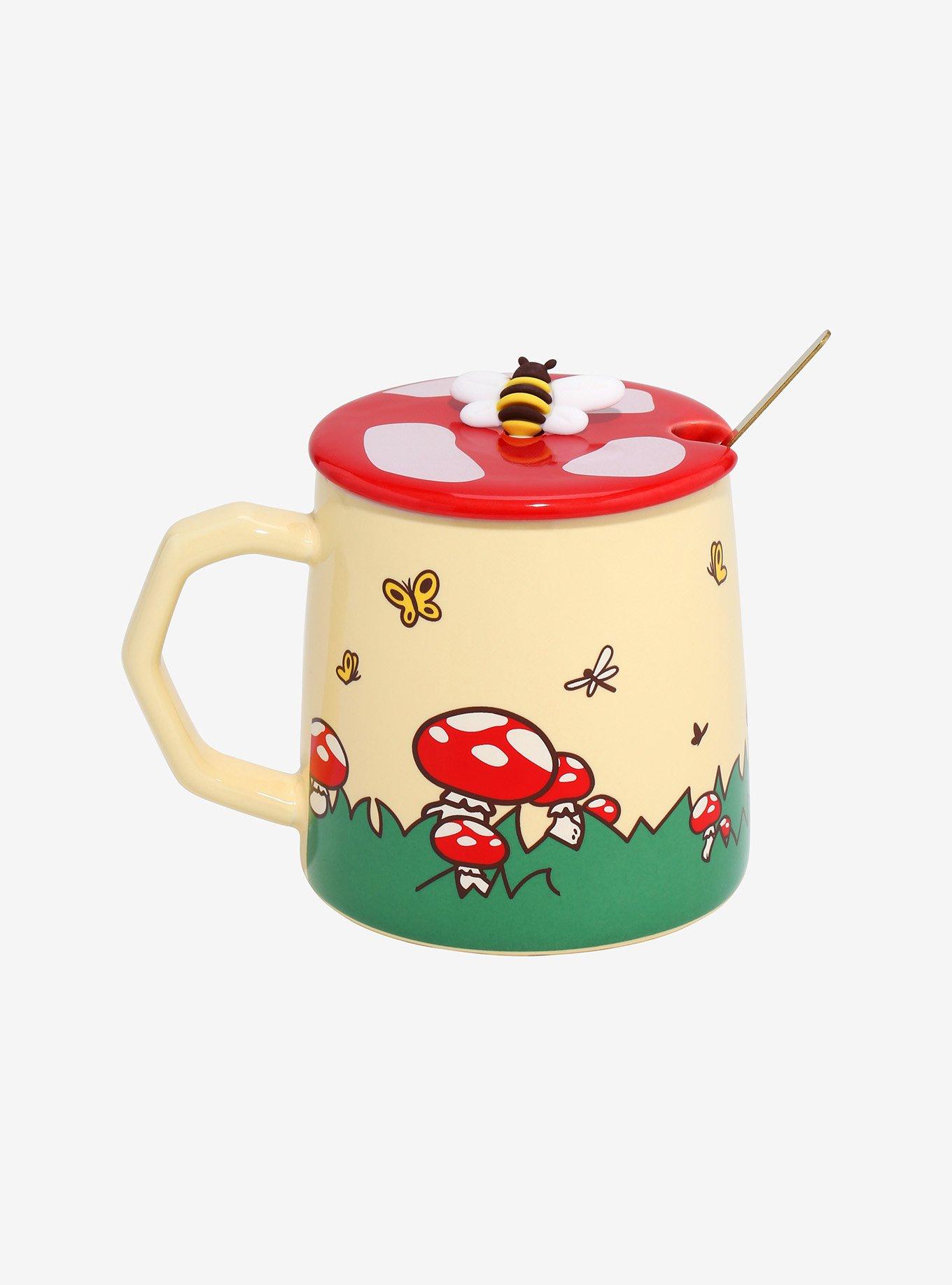 Cottage Frog Mushroom Mug With Spoon & Lid, , hi-res