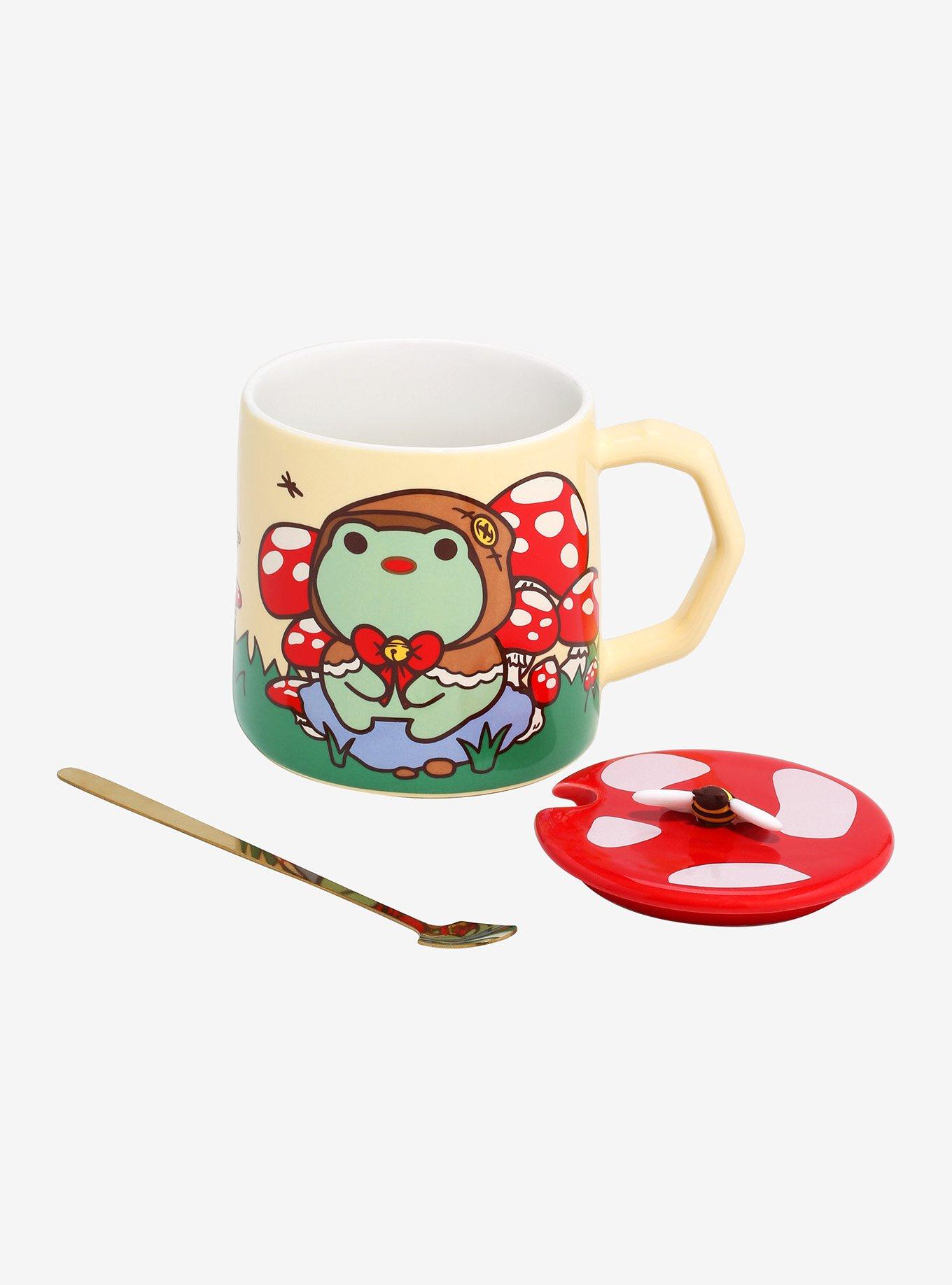 Cottage Frog Mushroom Mug With Spoon & Lid, , alternate