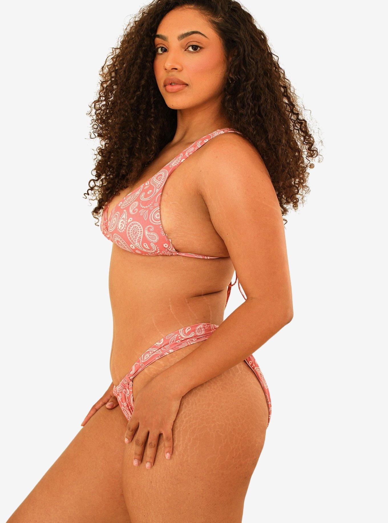 Dippin' Daisy's Bisou Cheeky Swim Bottom Pink Paisley, , hi-res