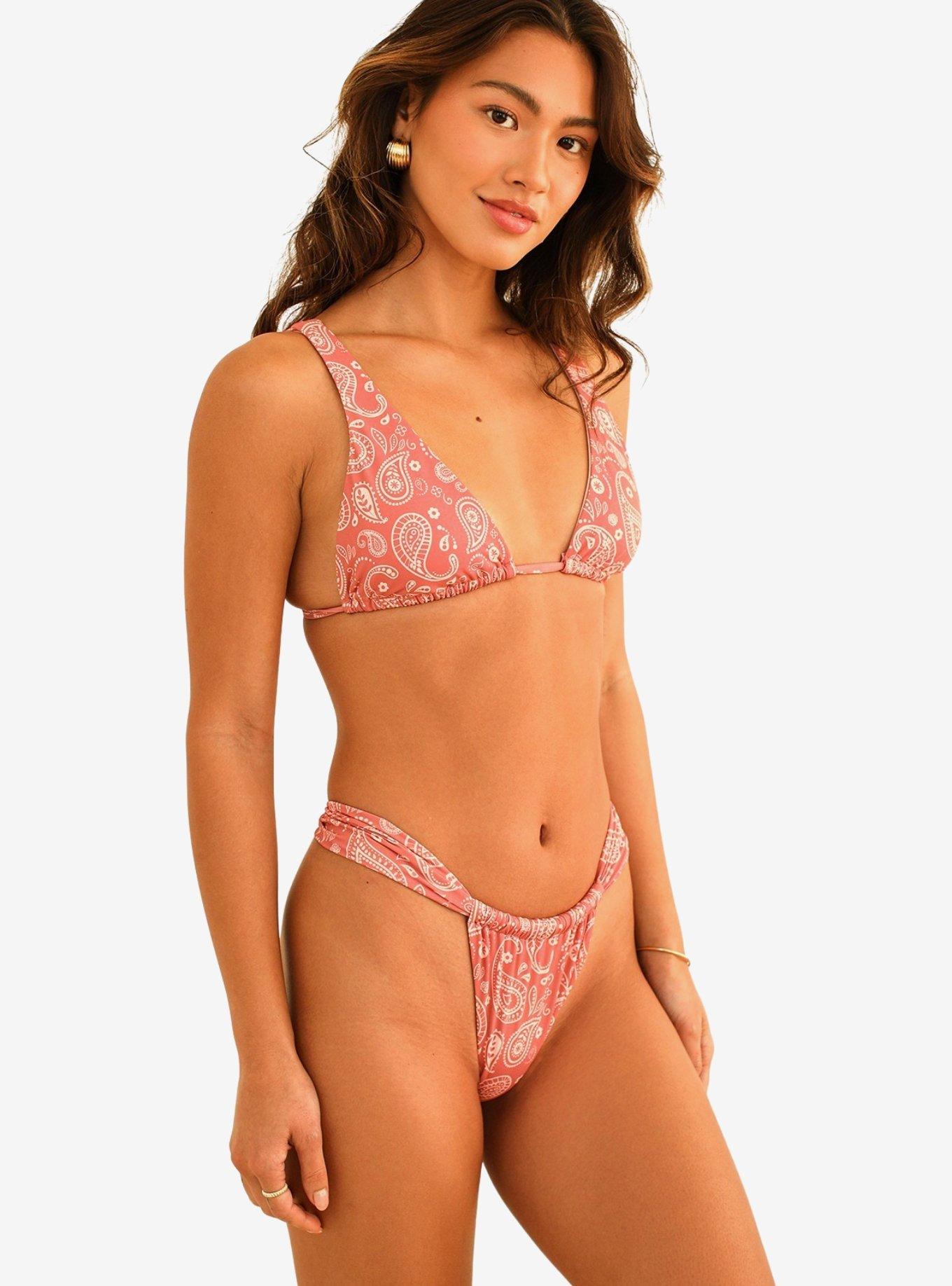 Dippin' Daisy's Bisou Cheeky Swim Bottom Pink Paisley, PAISLEY, alternate