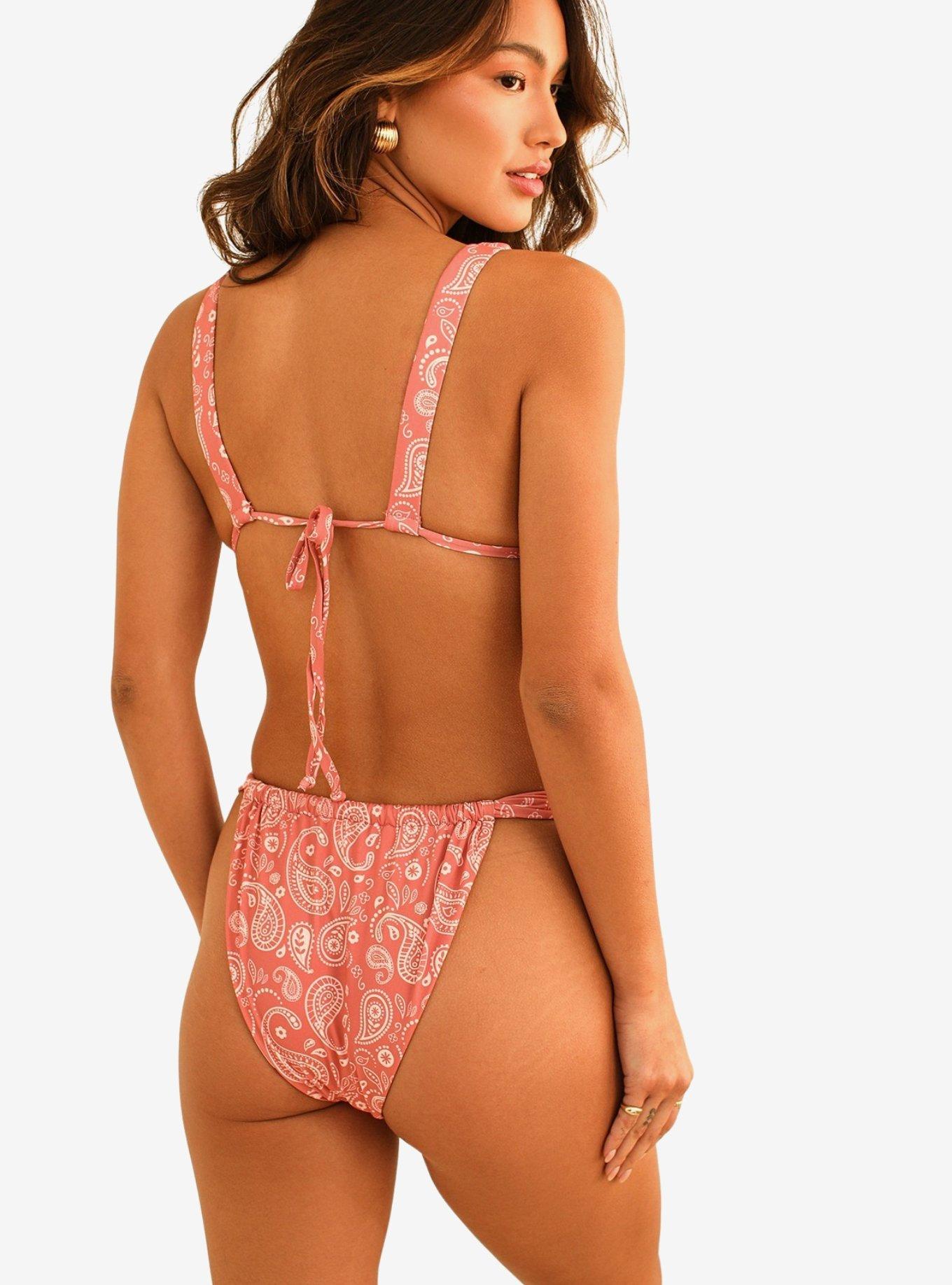 Dippin' Daisy's Bisou Cheeky Swim Bottom Pink Paisley, PAISLEY, alternate