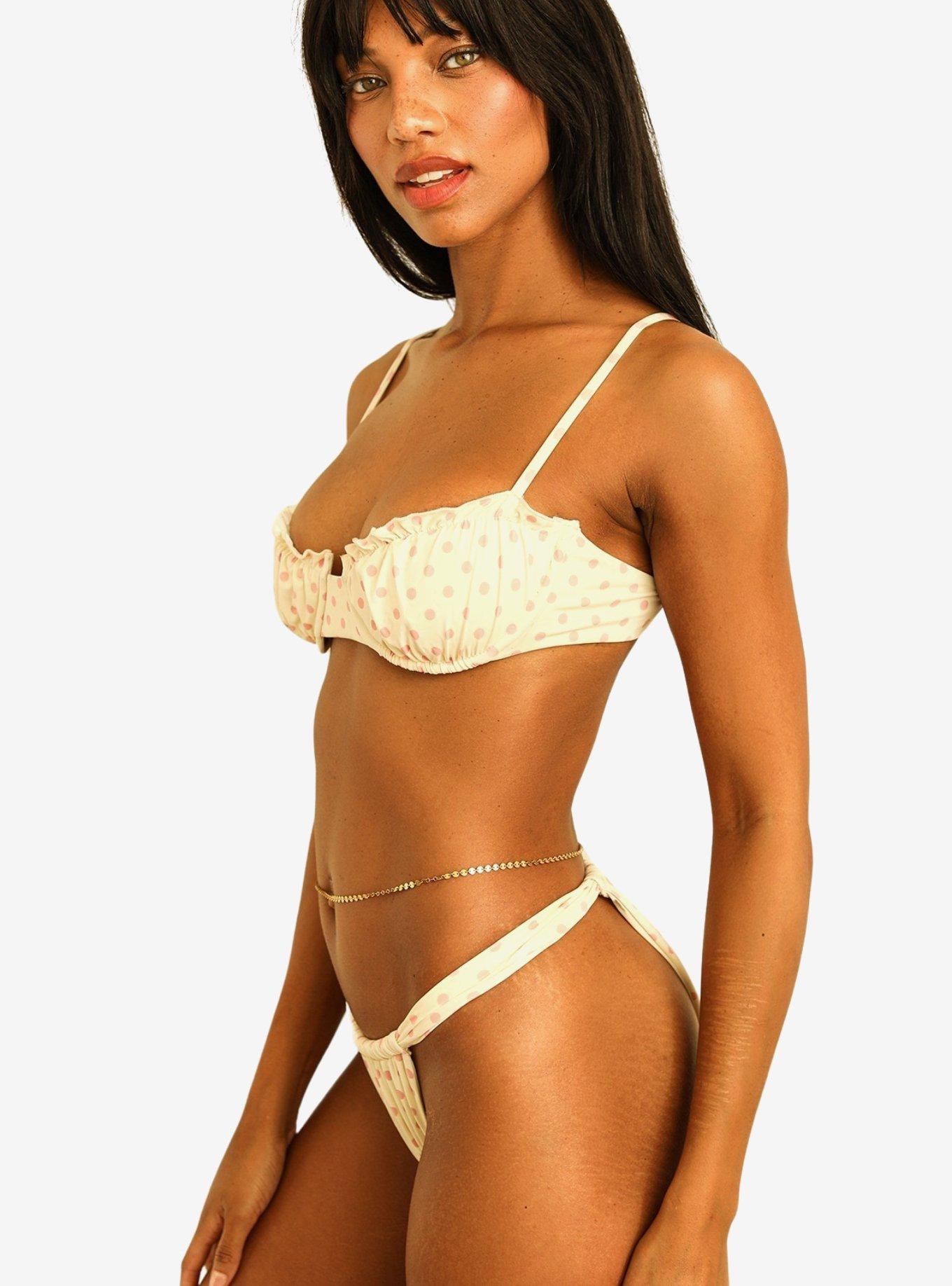 Dippin' Daisy's Bisou Cheeky Swim Bottom Dotted Pink, , hi-res