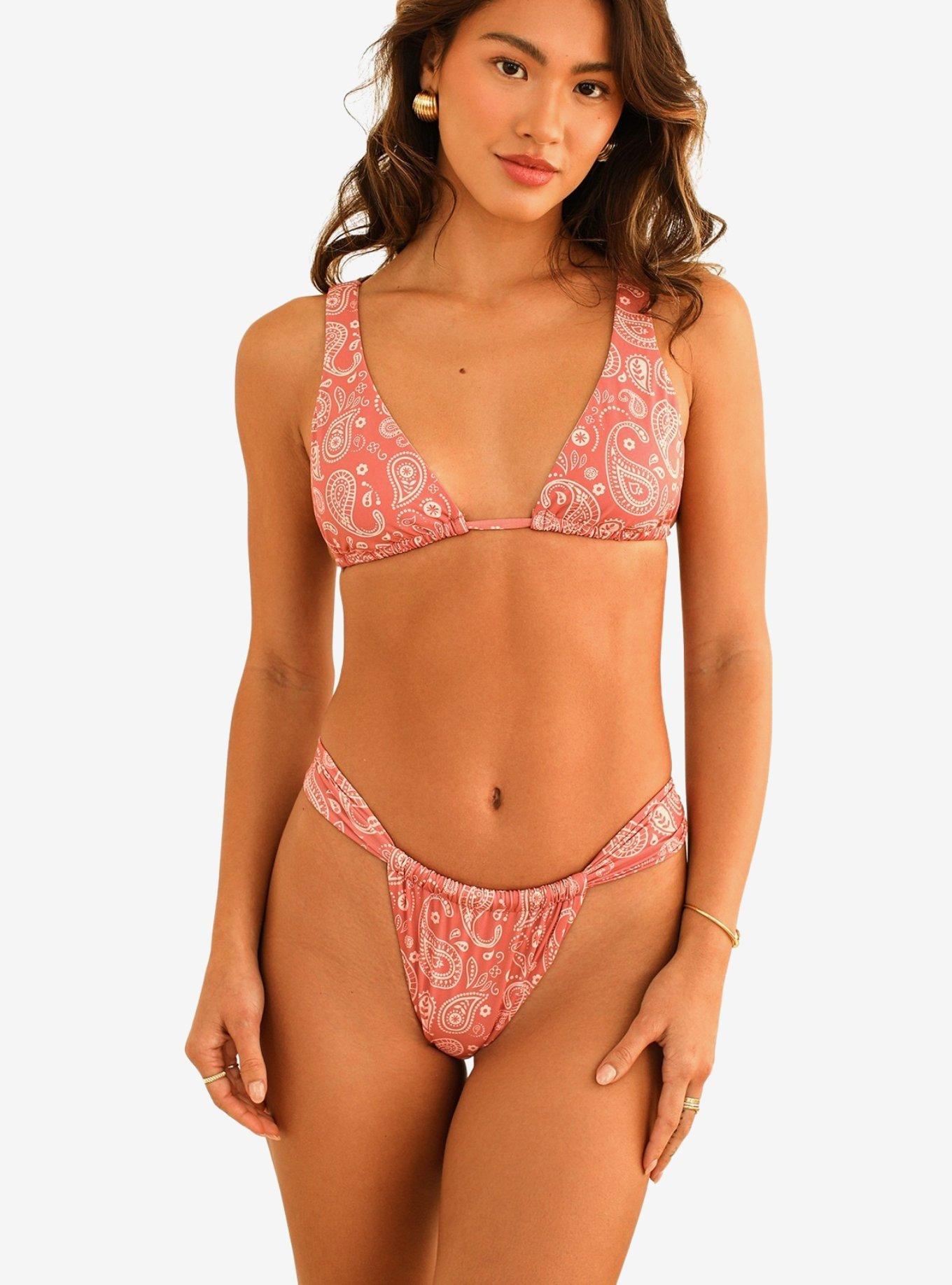 Dippin' Daisy's Descanso Tie Triangle Swim Top Pink Paisley, PAISLEY, alternate