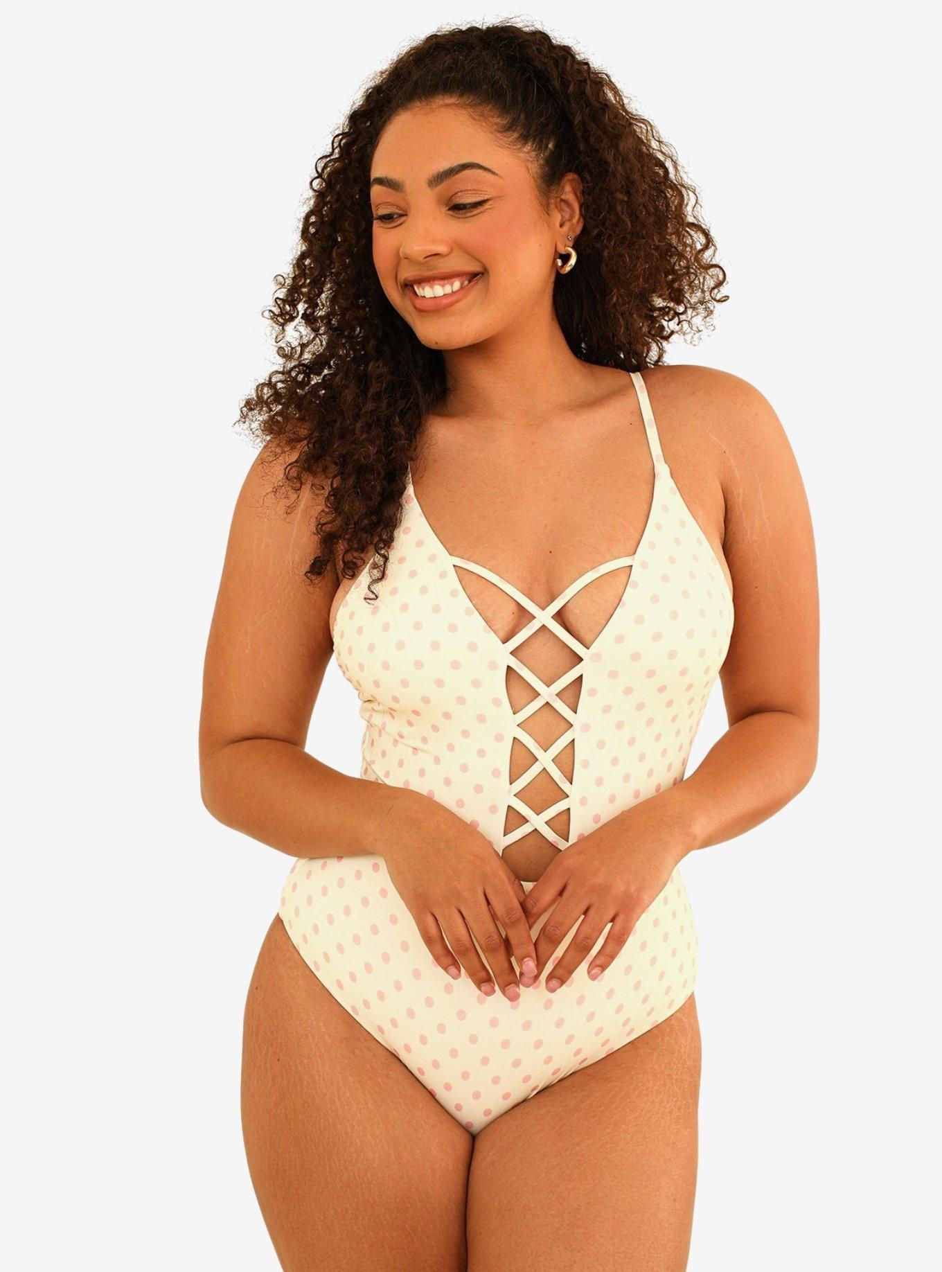 Dippin' Daisy's Bliss Moderate Coverage Swim One Piece Dotted Pink, MULTI, alternate