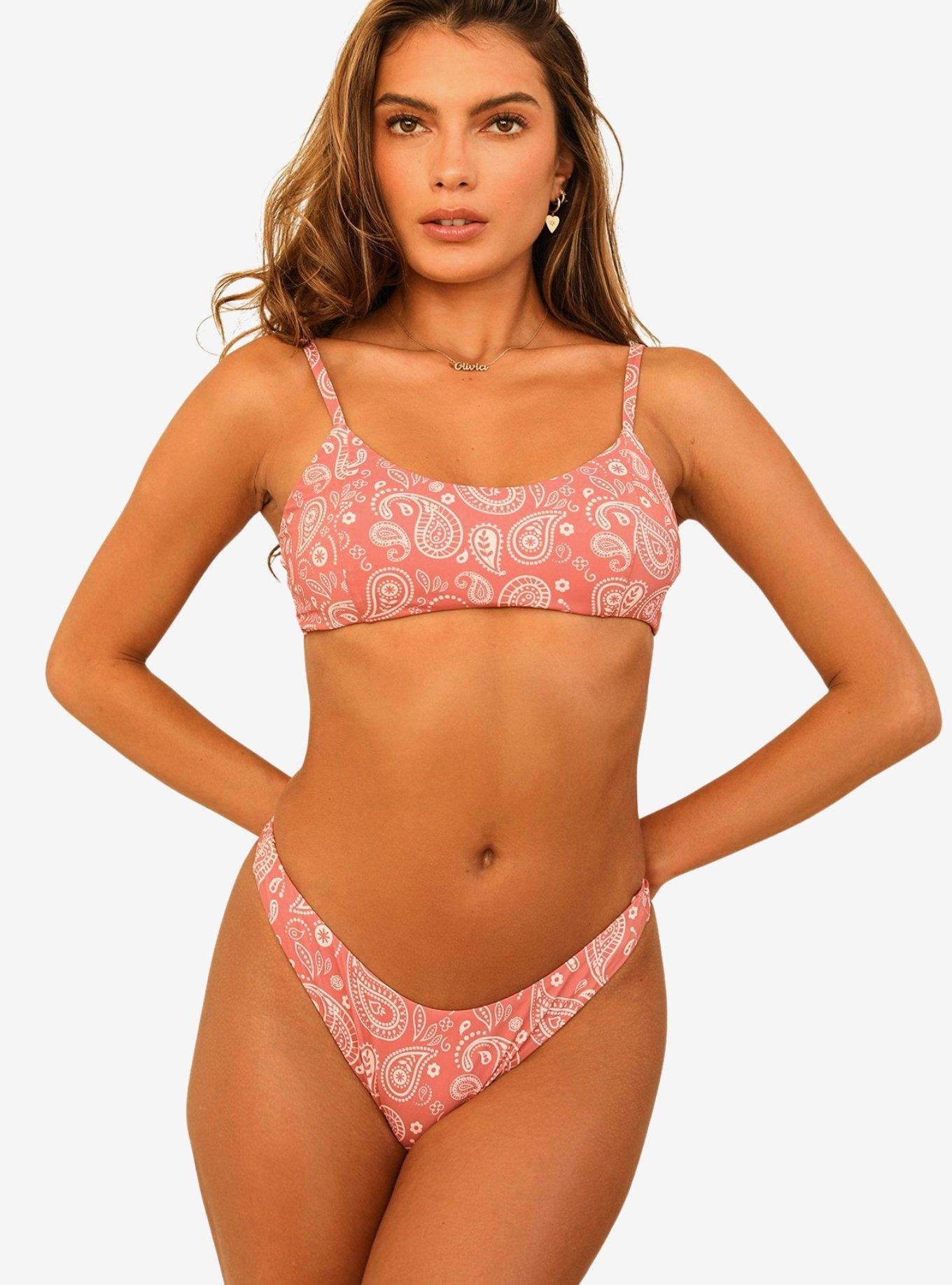 Dippin' Daisy's Redondo Adjustable Strap Swim Top Pink Paisley, PAISLEY, alternate