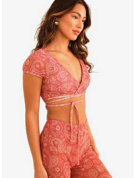 Dippin' Daisy's Cher Swim Cover-Up Top Pink Paisley, , hi-res