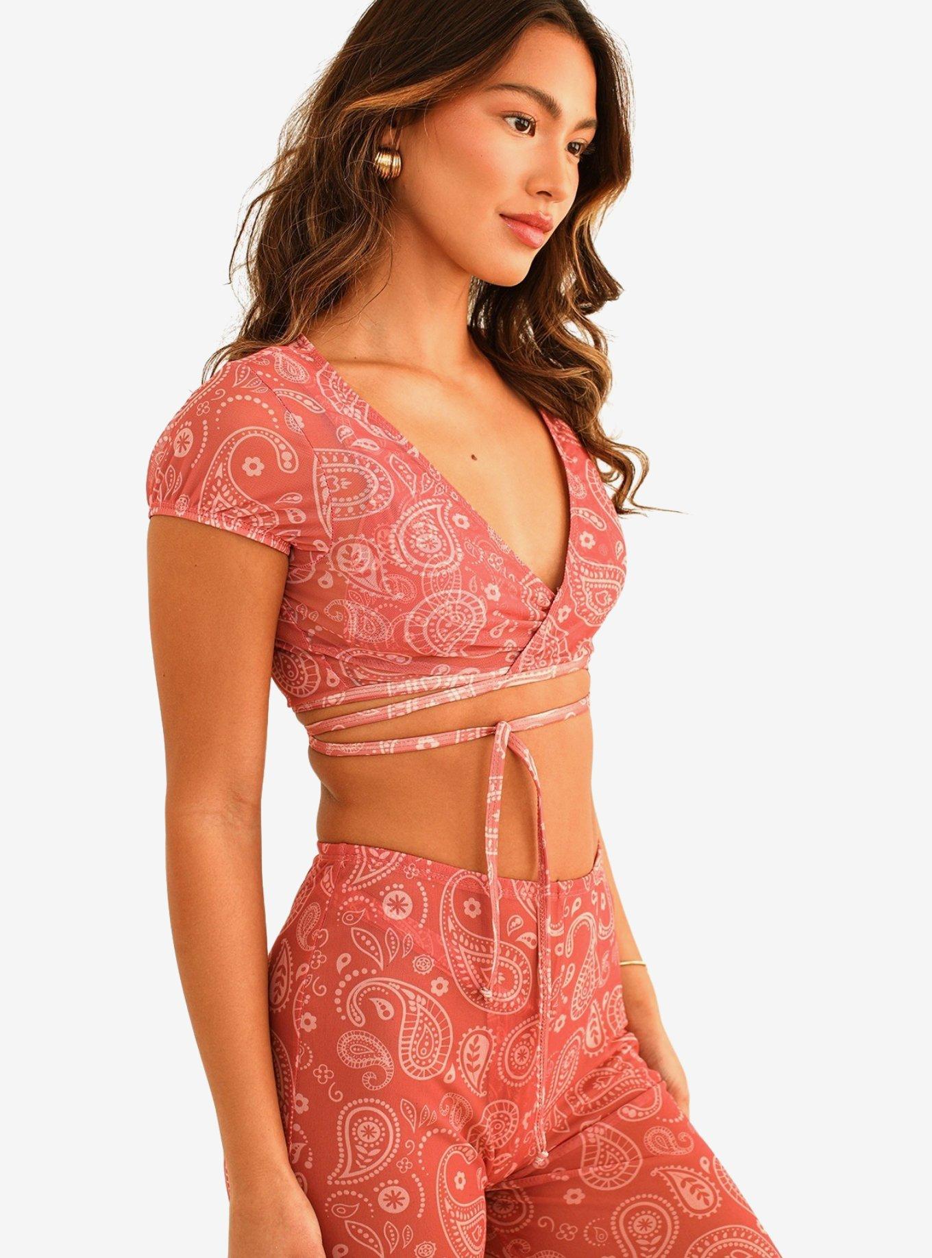 Dippin' Daisy's Cher Swim Cover-Up Top Pink Paisley, PAISLEY, alternate