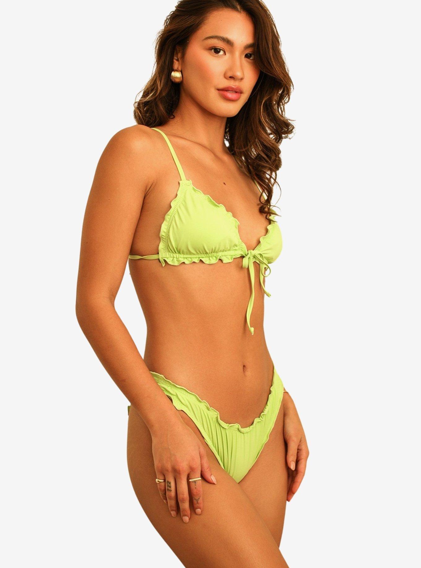 Dippin' Daisy's Bella Triangle Swim Top Green Tea, GREEN, alternate