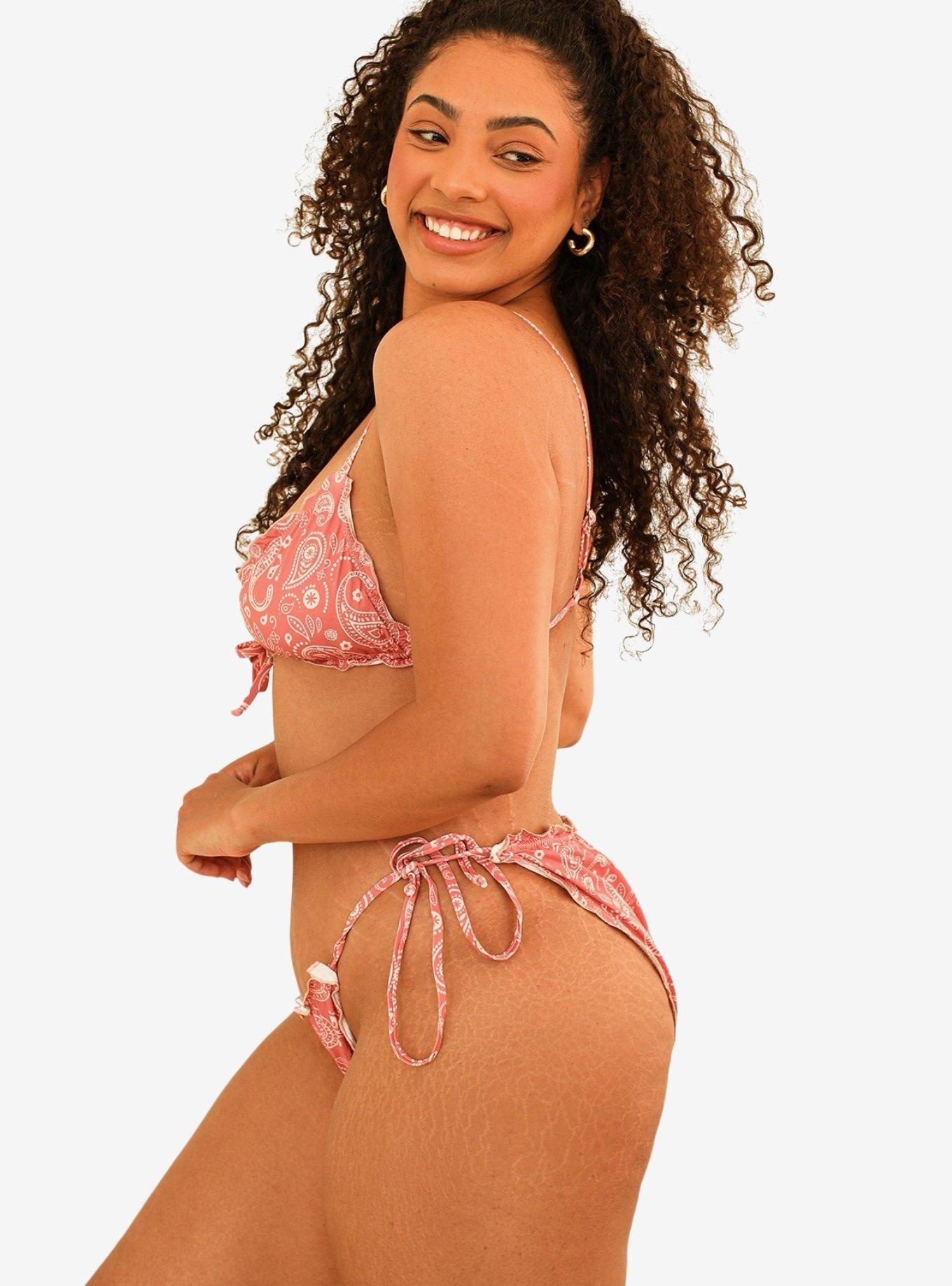 Dippin' Daisy's Bella Triangle Swim Top Pink Paisley, , hi-res