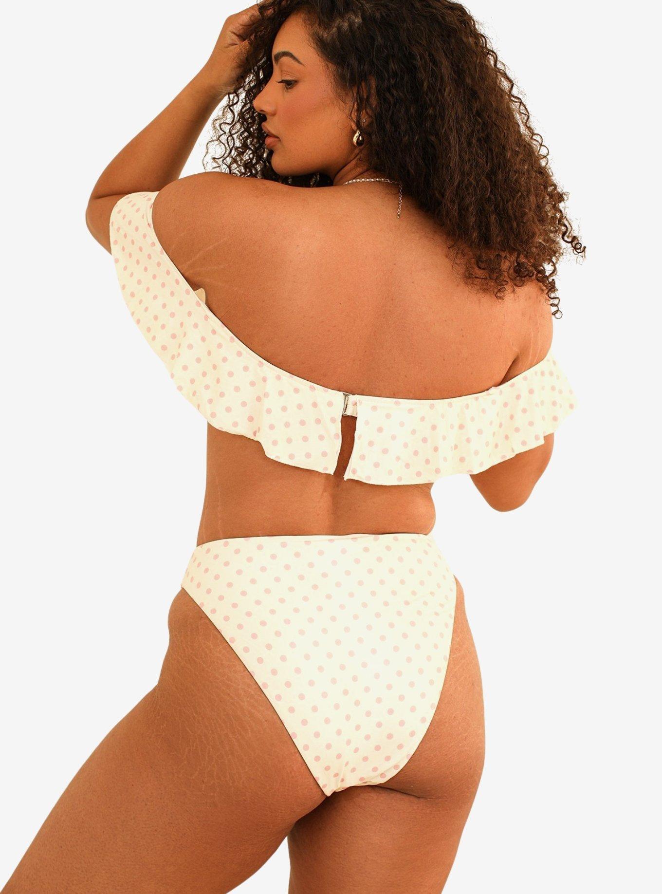 Dippin' Daisy's Seashore High Waist Cheeky Swim Bottom Dotted Pink, , hi-res