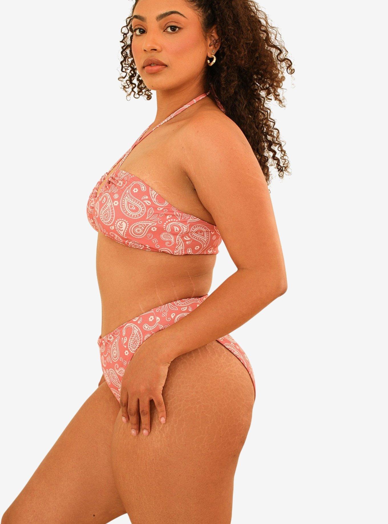 Dippin' Daisy's Amalfi String Tie Bandeau Swim Top Pink Paisley, PAISLEY, alternate