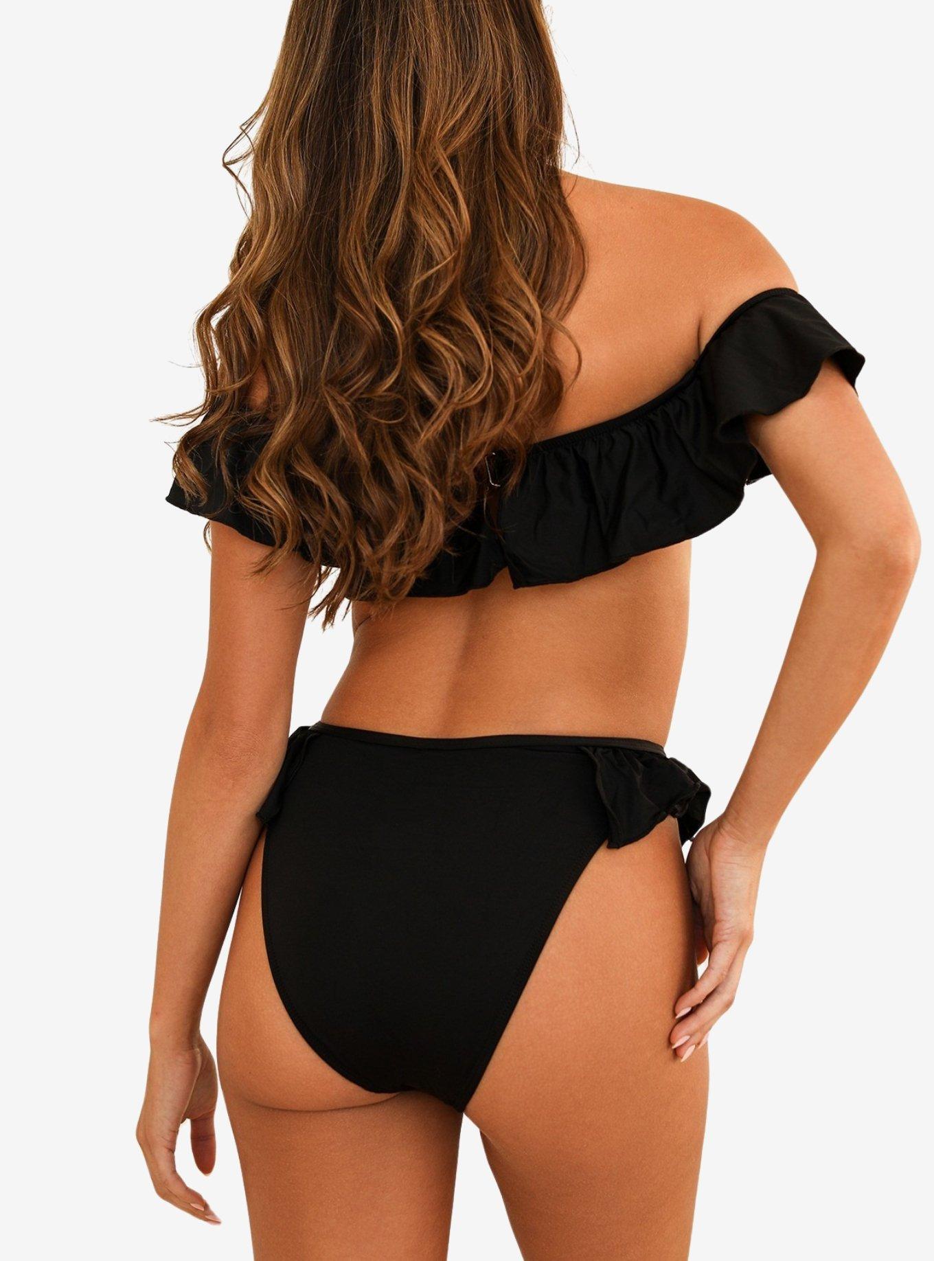 Dippin' Daisy's Poppi High Waisted Cheeky Swim Bottom Black, BLACK, alternate
