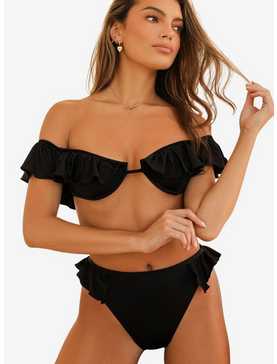 Dippin' Daisy's Kate Off Shoulder Underwire Swim Top Black, , hi-res