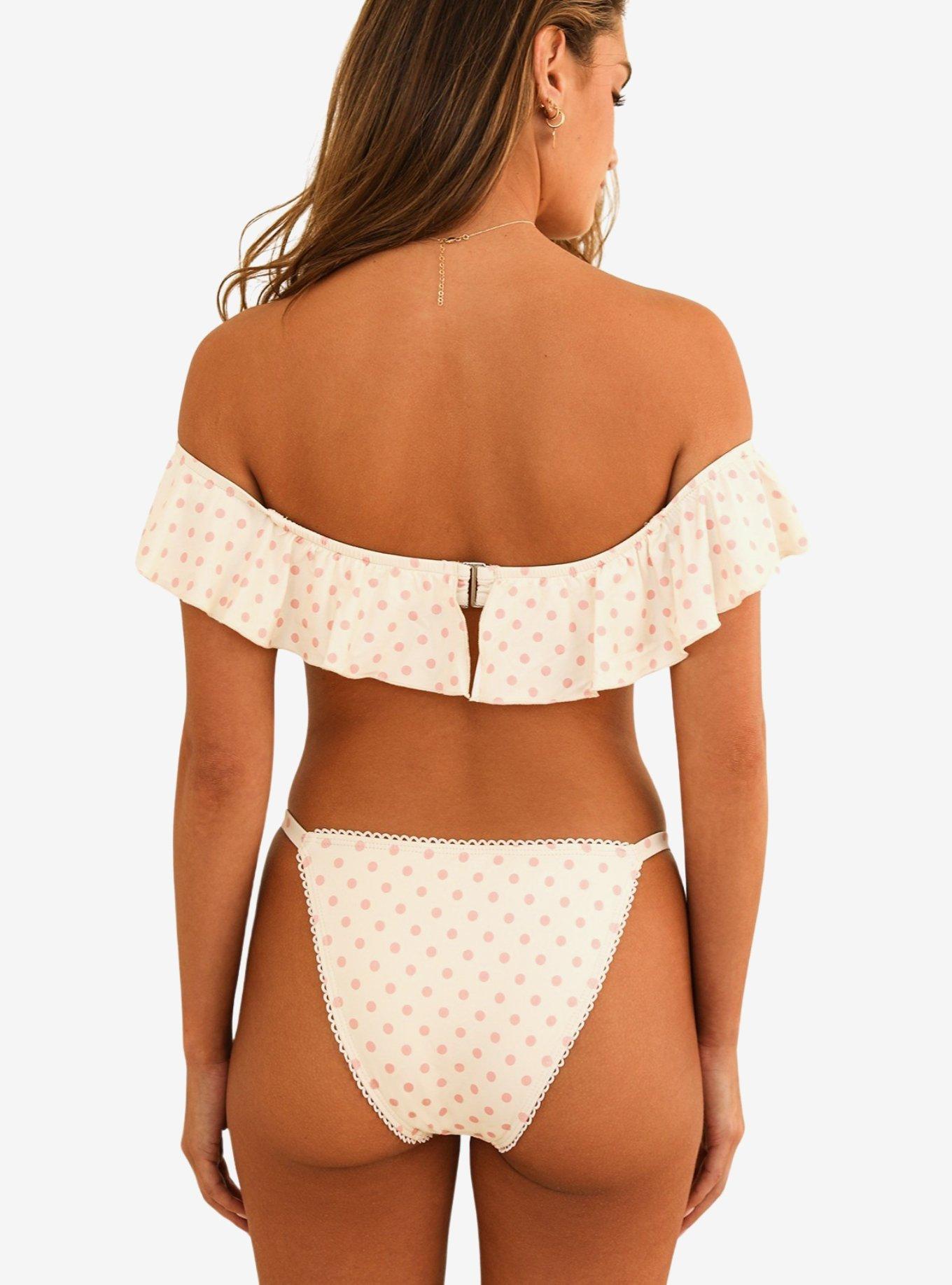 Dippin' Daisy's Kate Off Shoulder Underwire Swim Top Dotted Pink, MULTI, alternate