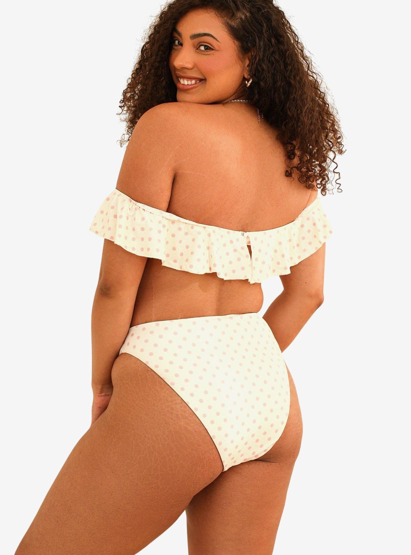 Dippin' Daisy's Kate Off Shoulder Underwire Swim Top Dotted Pink, MULTI, alternate