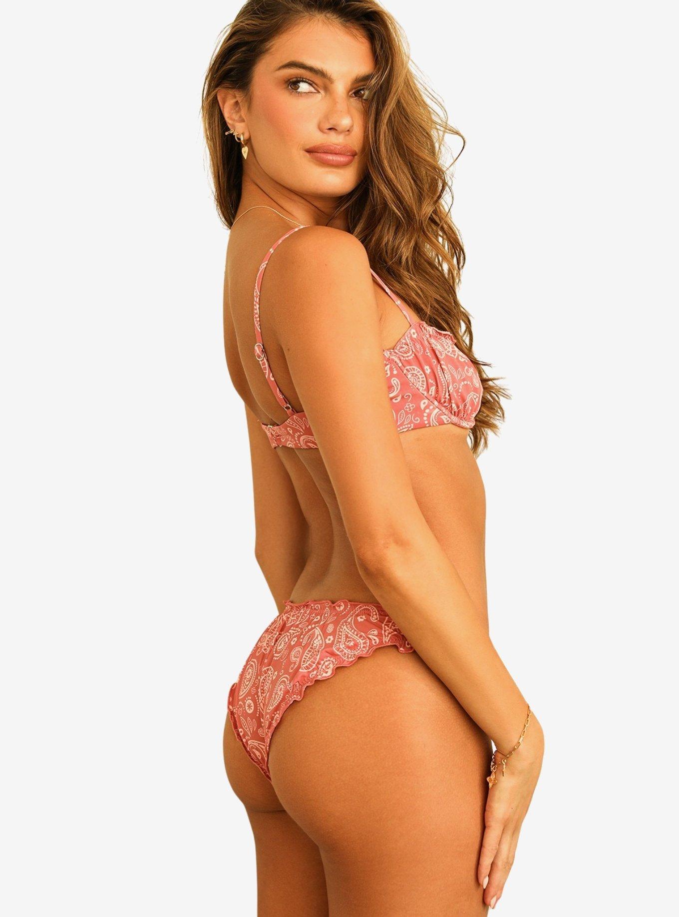 Dippin' Daisy's Bardot Cheeky Swim Bottom Pink Paisley, , hi-res
