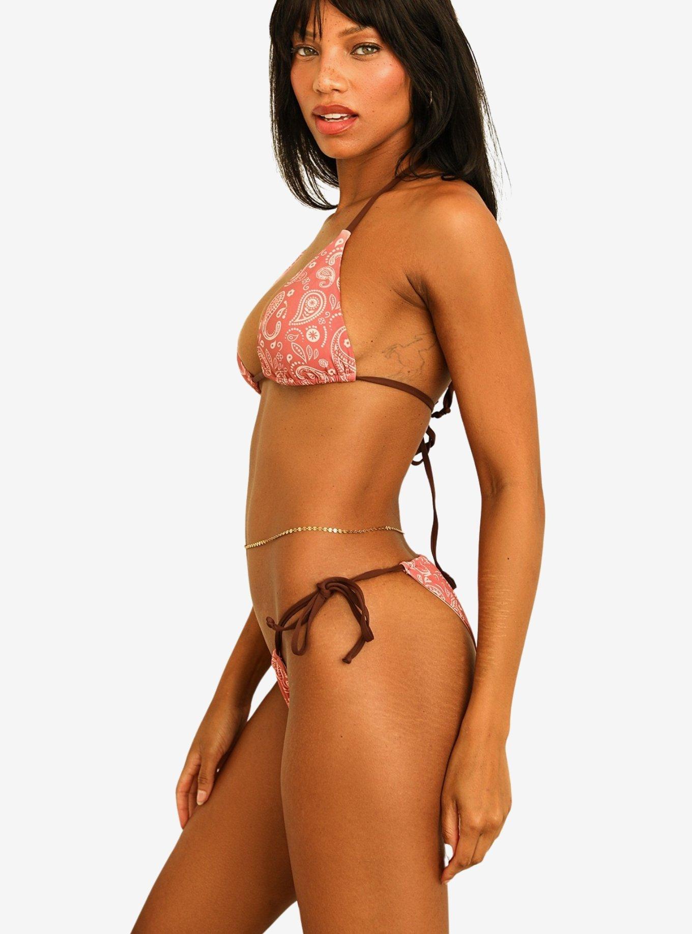 Dippin' Daisy's Paris Cheeky Swim Bottom Pink Paisley, , hi-res