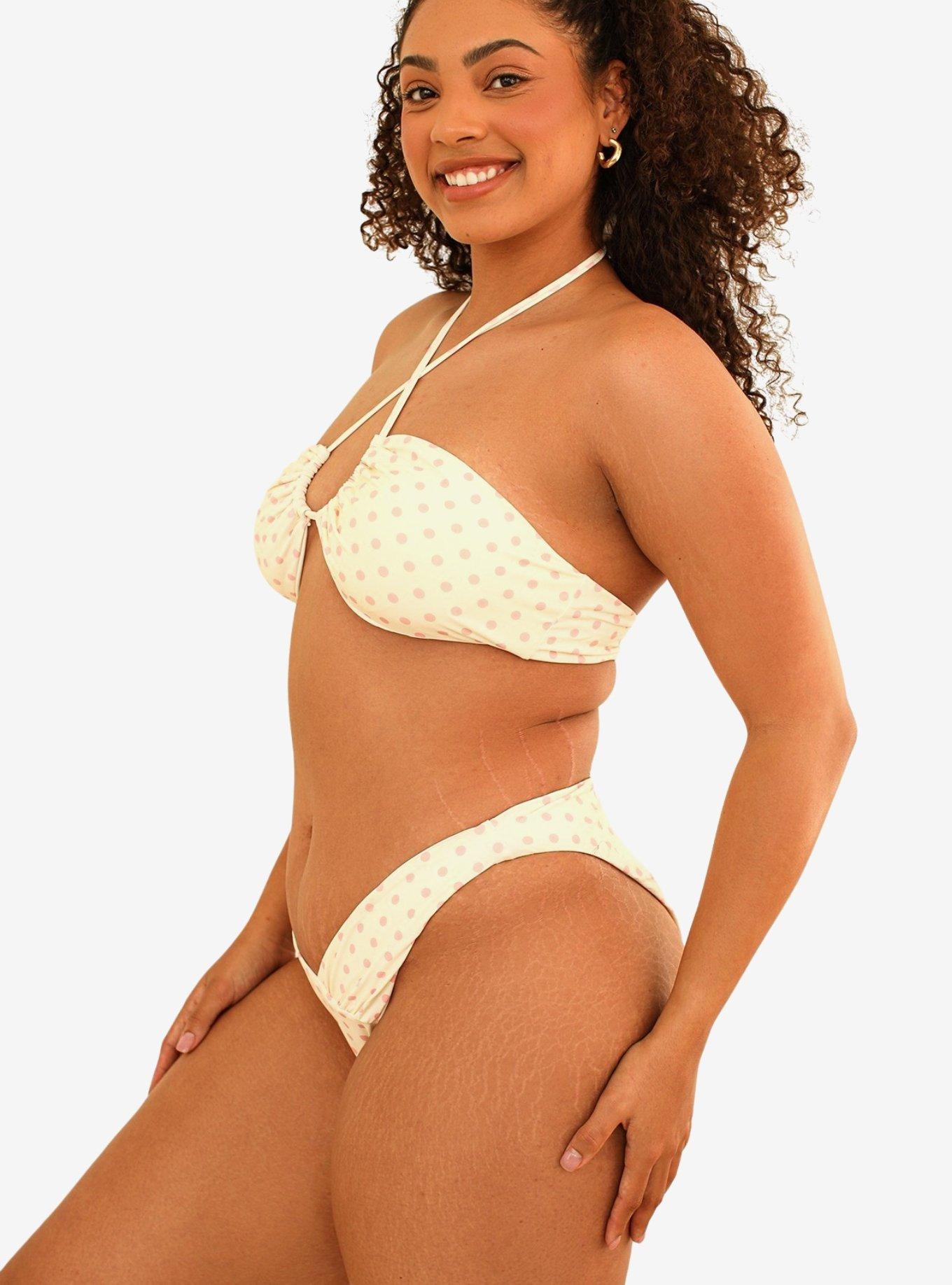 Dippin' Daisy's Angel Cheeky Swim Bottom Dotted Pink, , hi-res