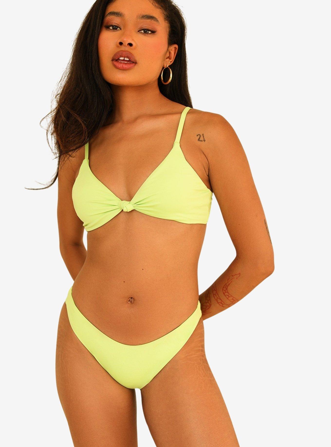 Dippin' Daisy's Zen Knotted Triangle Swim Top Green Tea, GREEN, alternate