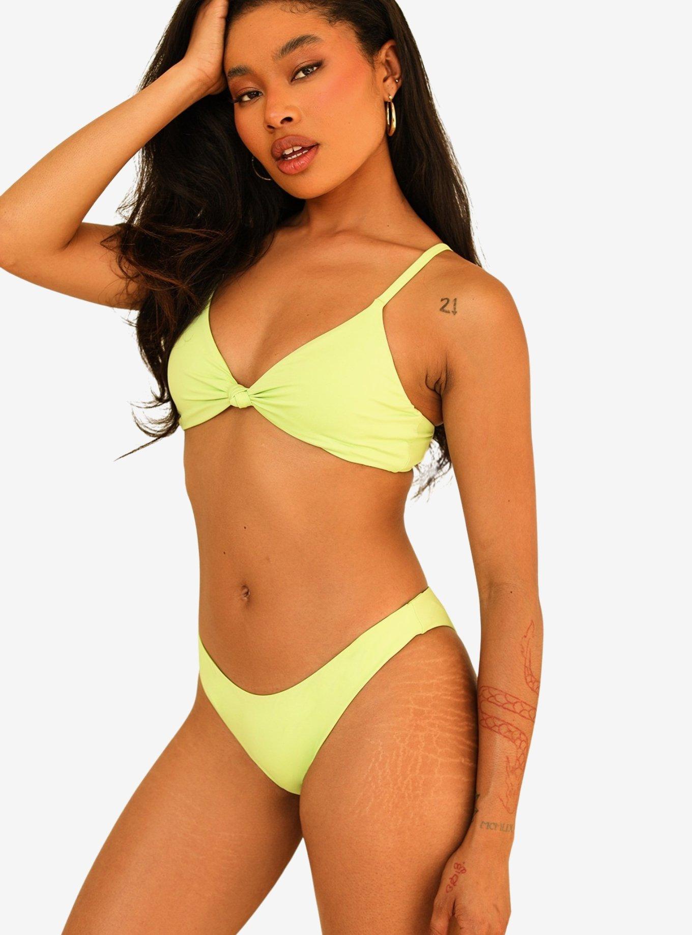 Dippin' Daisy's Zen Knotted Triangle Swim Top Green Tea, GREEN, alternate