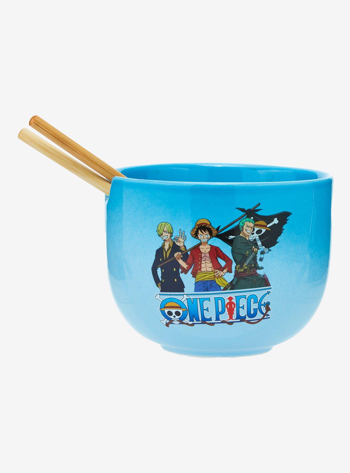 One Piece Blue Ramen Bowl With Chopsticks, , hi-res