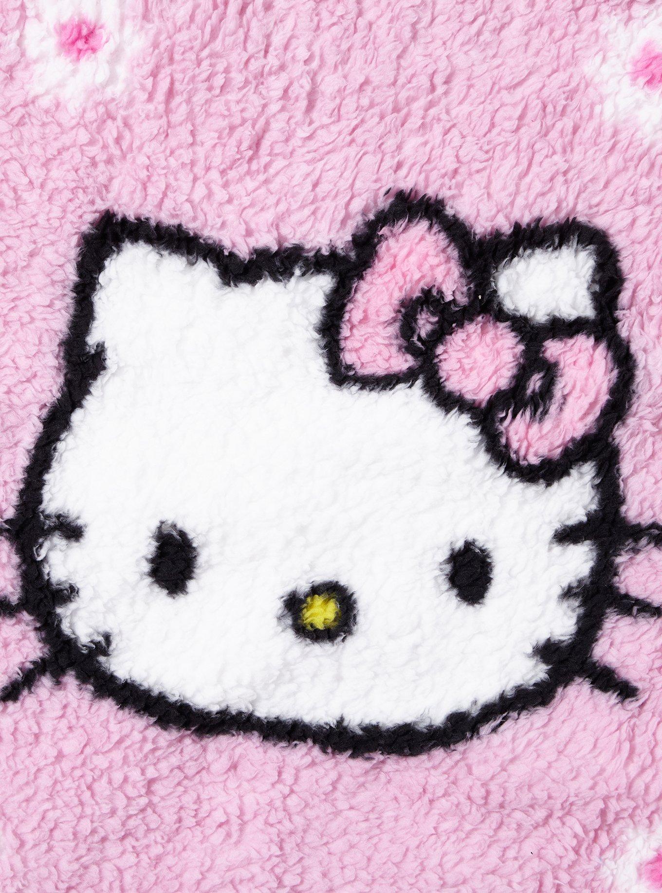 Hello Kitty Flowers Sherpa Oversized Throw Blanket, , hi-res