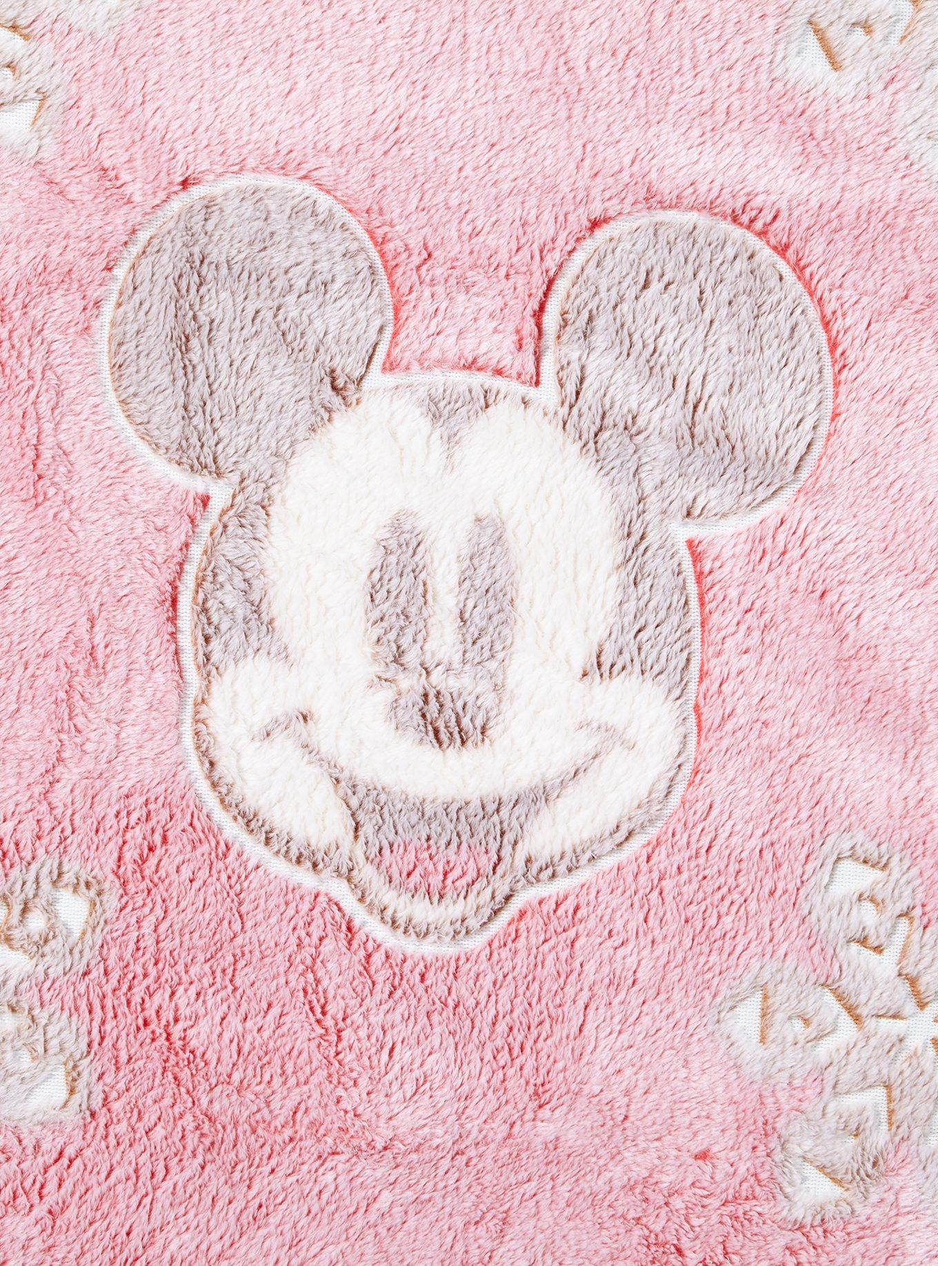 Disney Mickey Mouse Snowflakes Peppermint Throw Blanket, , hi-res