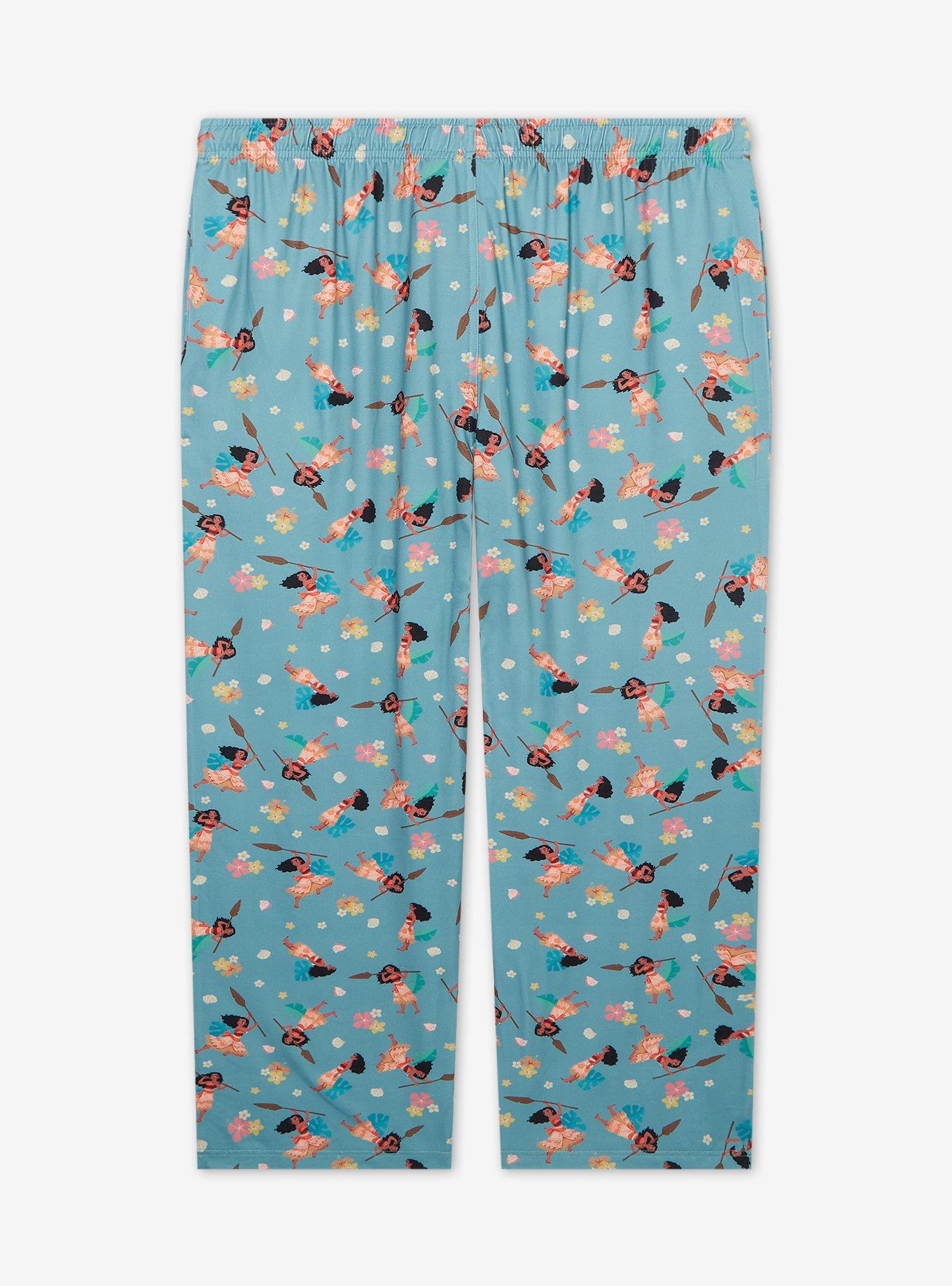 Disney Moana Floral Allover Print Women's Plus Size Sleep Pants - BoxLunch Exclusive, , alternate