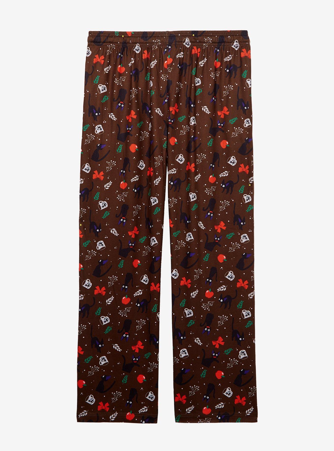 Studio Ghibli Kiki's Delivery Service Jiji Allover Print Sleep Pants — BoxLunch Exclusive, BROWN, alternate