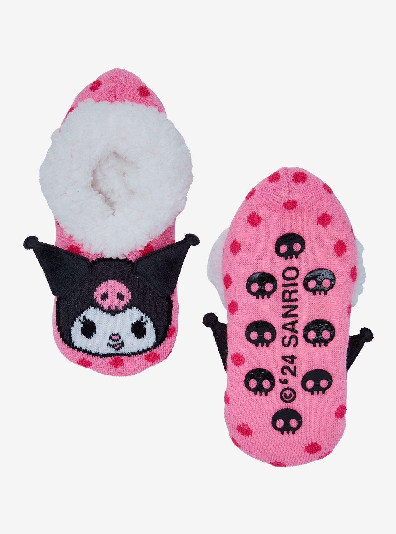 Sanrio Kuromi Polka Dot Slipper Socks - BoxLunch Exclusive, , alternate