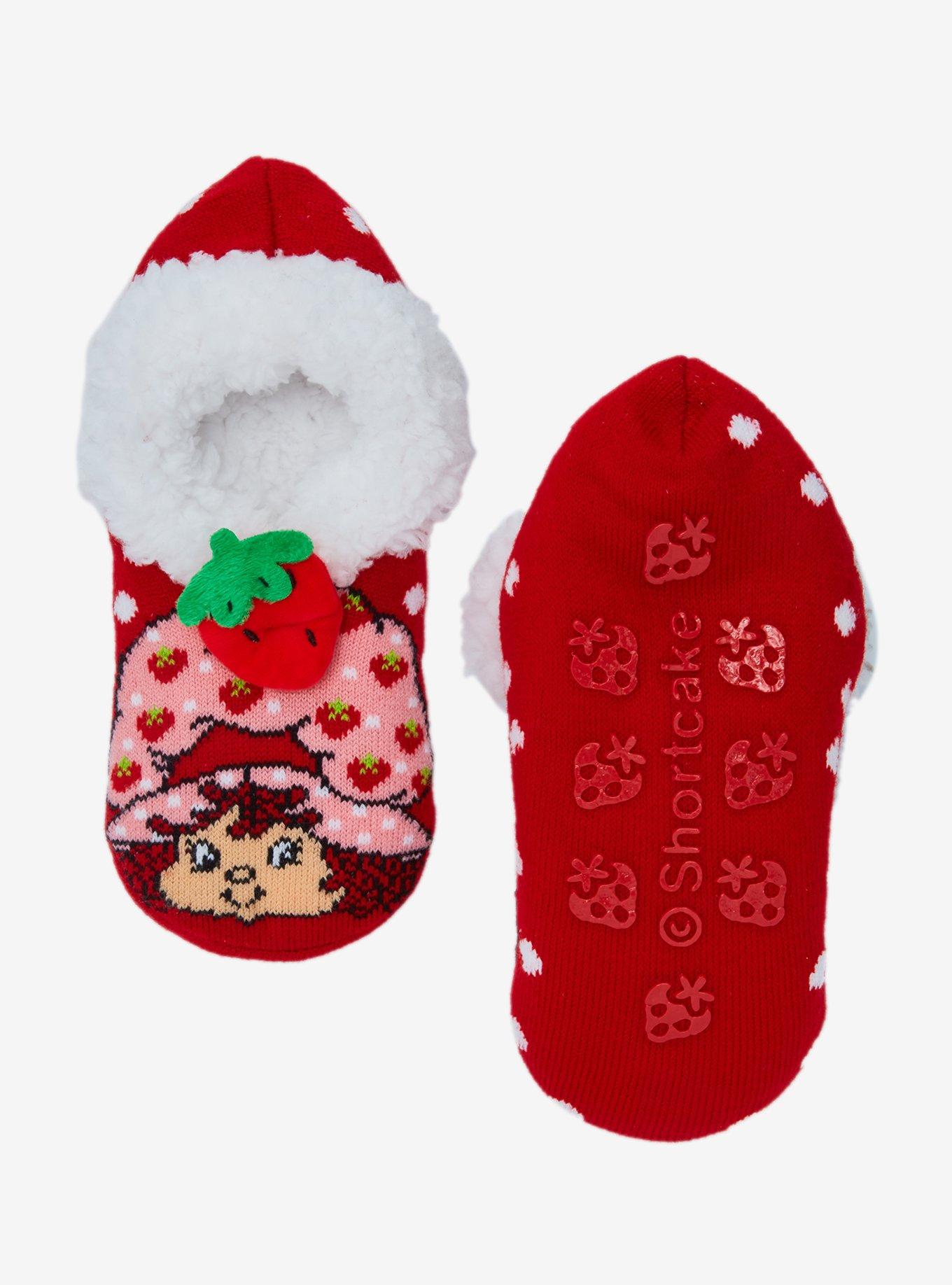 Strawberry Shortcake Polka Dot Slipper Socks - BoxLunch Exclusive, , alternate