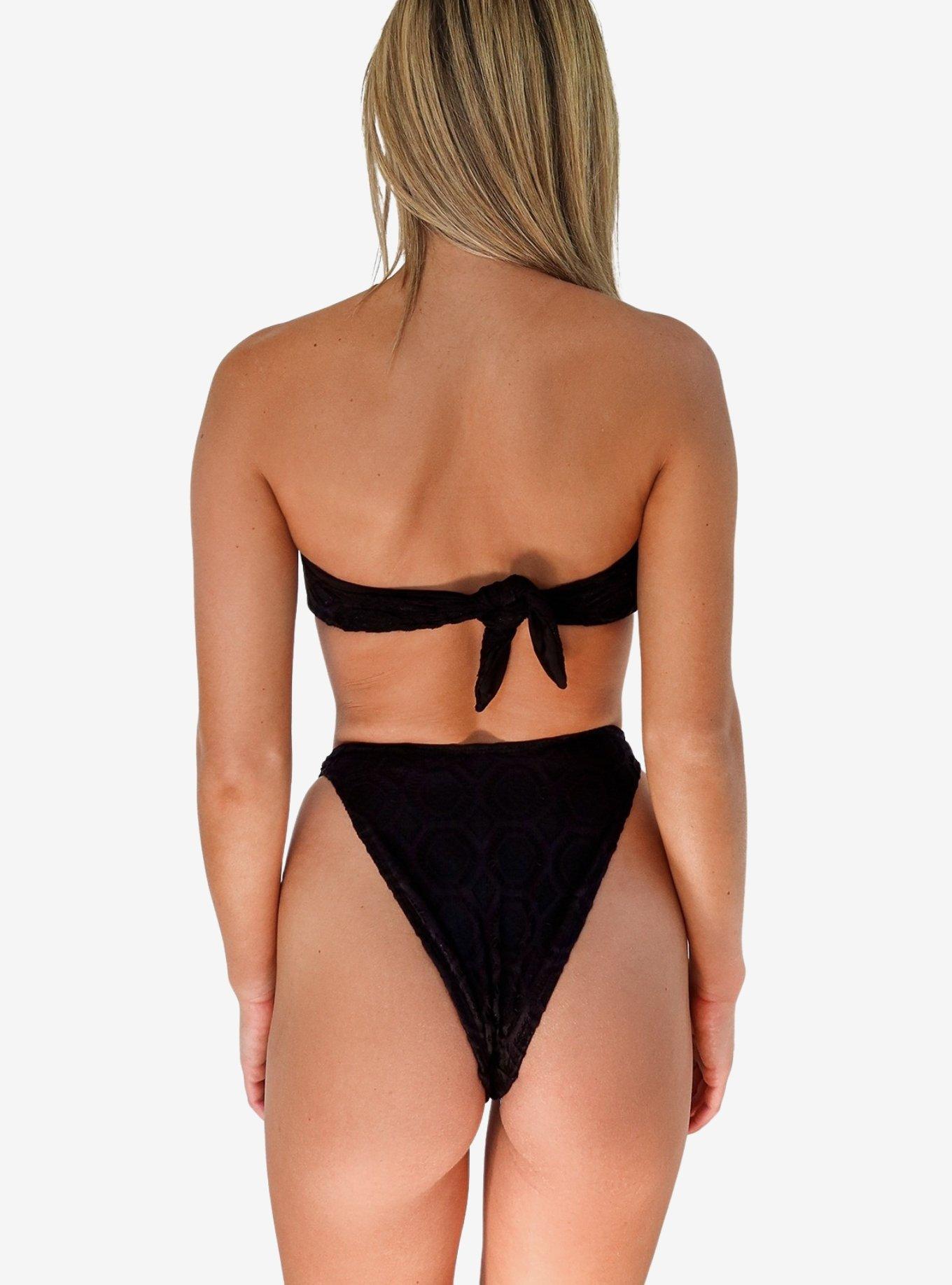Dippin' Daisy's Lotus Bandeau Swim Top Bella Lace Noir, BLACK, alternate
