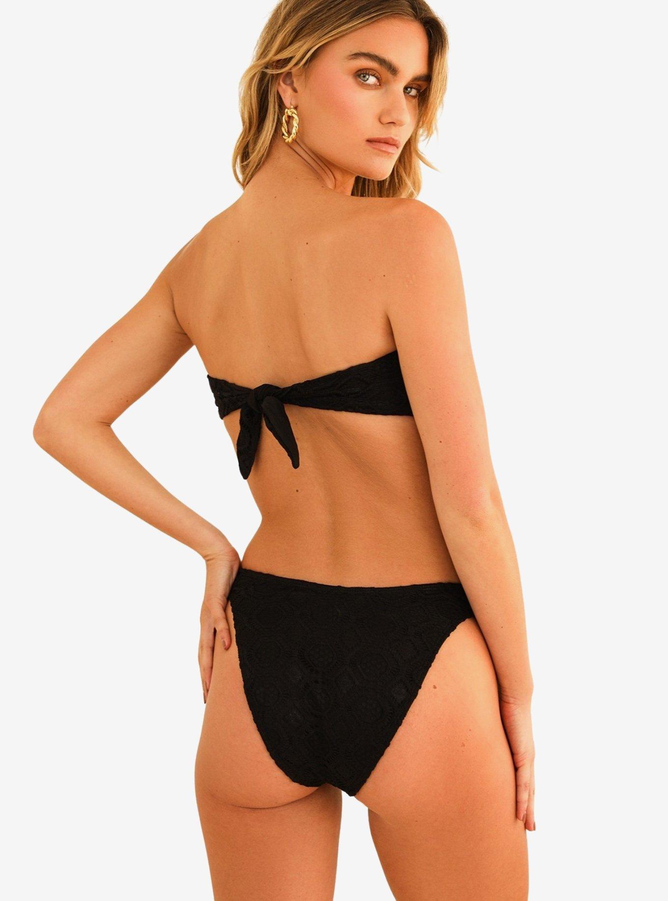 Dippin' Daisy's Lotus Bandeau Swim Top Black Rib, BLACK, alternate