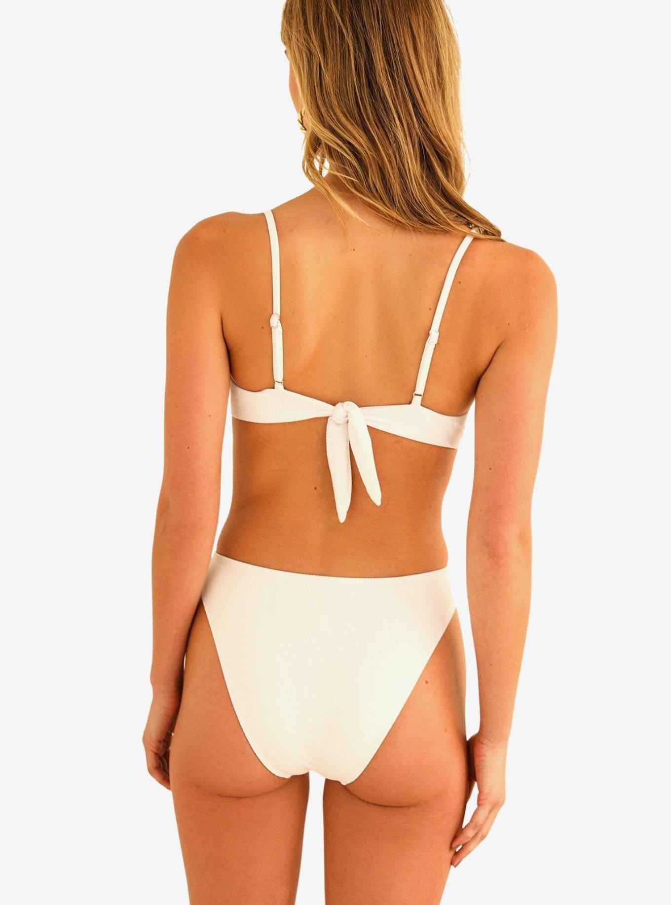 Dippin' Daisy's Seashore High Waisted Swim Bottom White Rib, BRIGHT WHITE, alternate