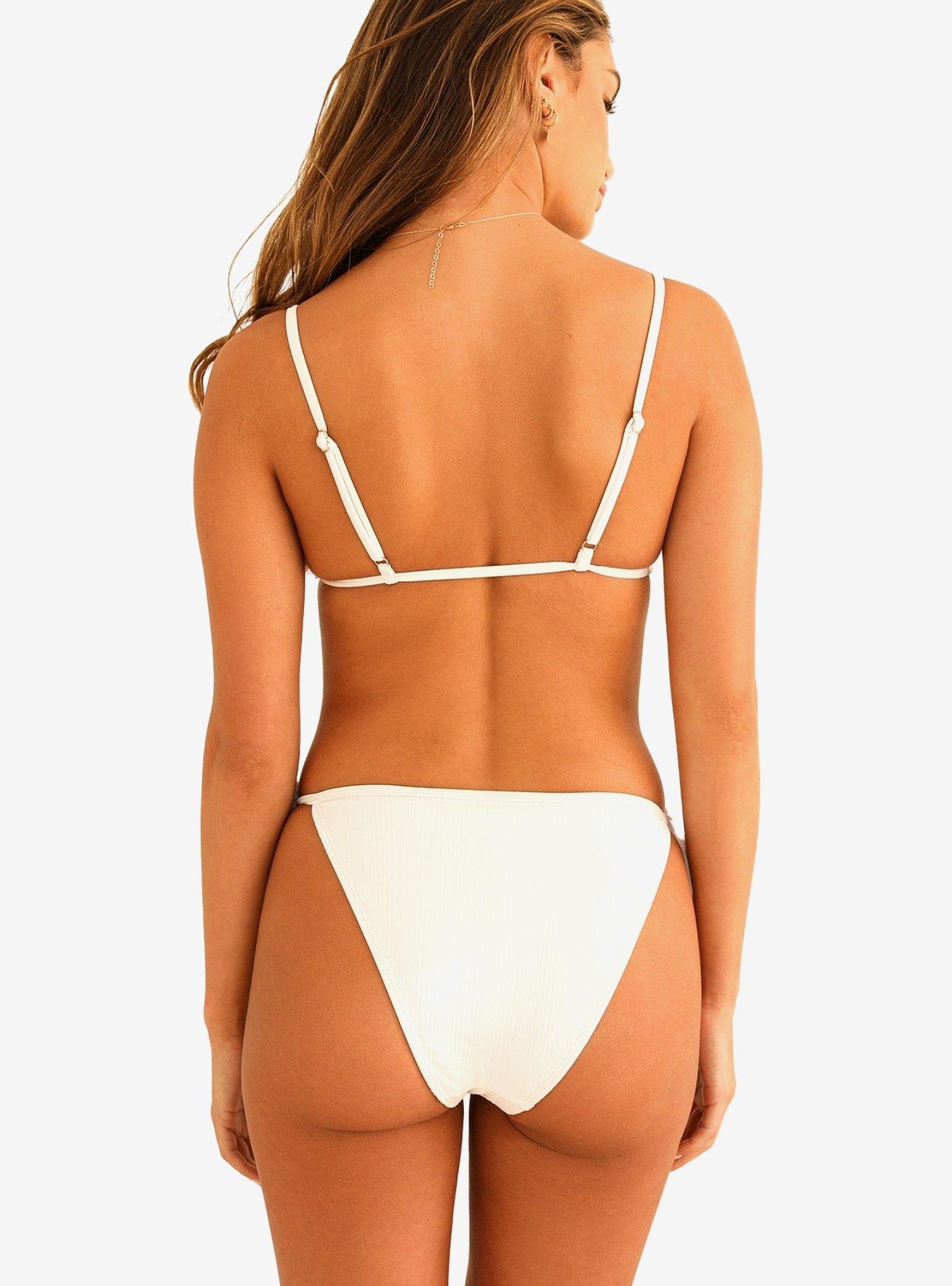 Dippin' Daisy's Audrey Cheeky Swim Bottom White Rib, BRIGHT WHITE, alternate