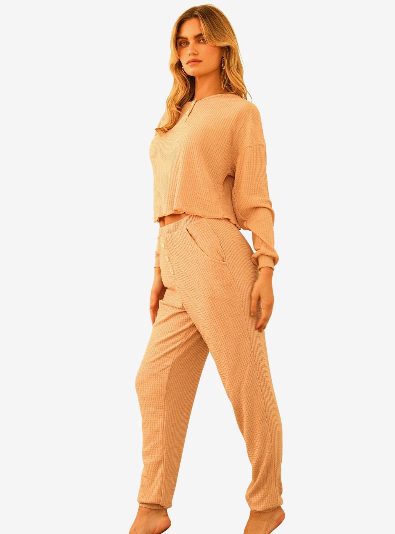 Dippin' Daisy's Scout Long Sleeve Oversized Crop Sweater Nude, BEIGE, alternate
