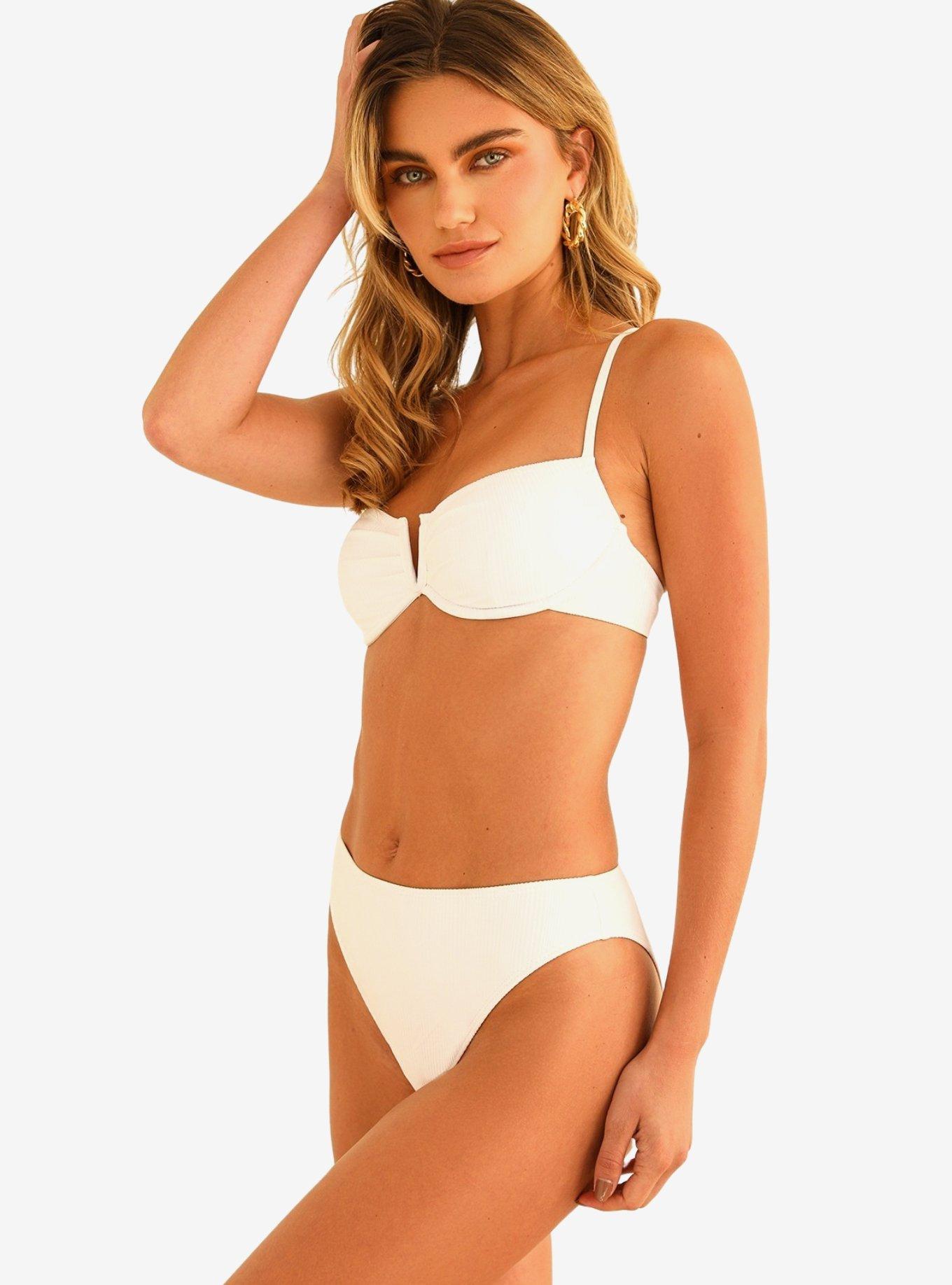 Dippin' Daisy's Diana Underwire Swim Top White Rib, BRIGHT WHITE, alternate