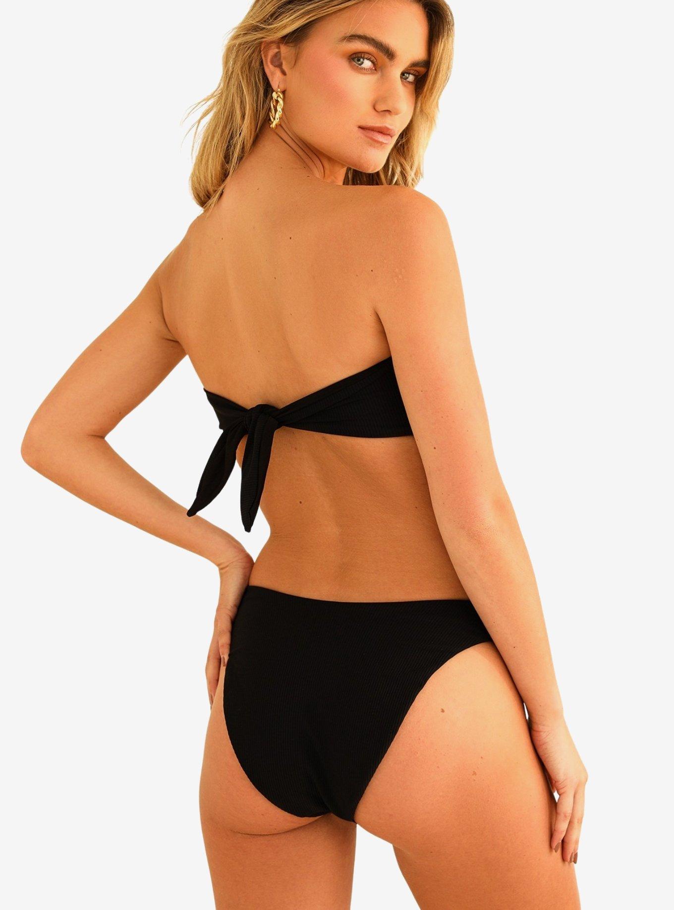 Dippin' Daisy's Haven Cheeky Swim Bottom Black Rib, BLACK, alternate