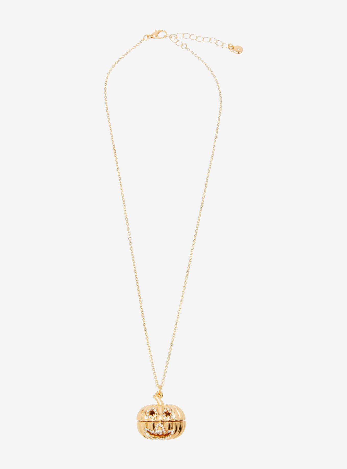 Thorn & Fable Pumpkin Ghost Locket Necklace, , alternate