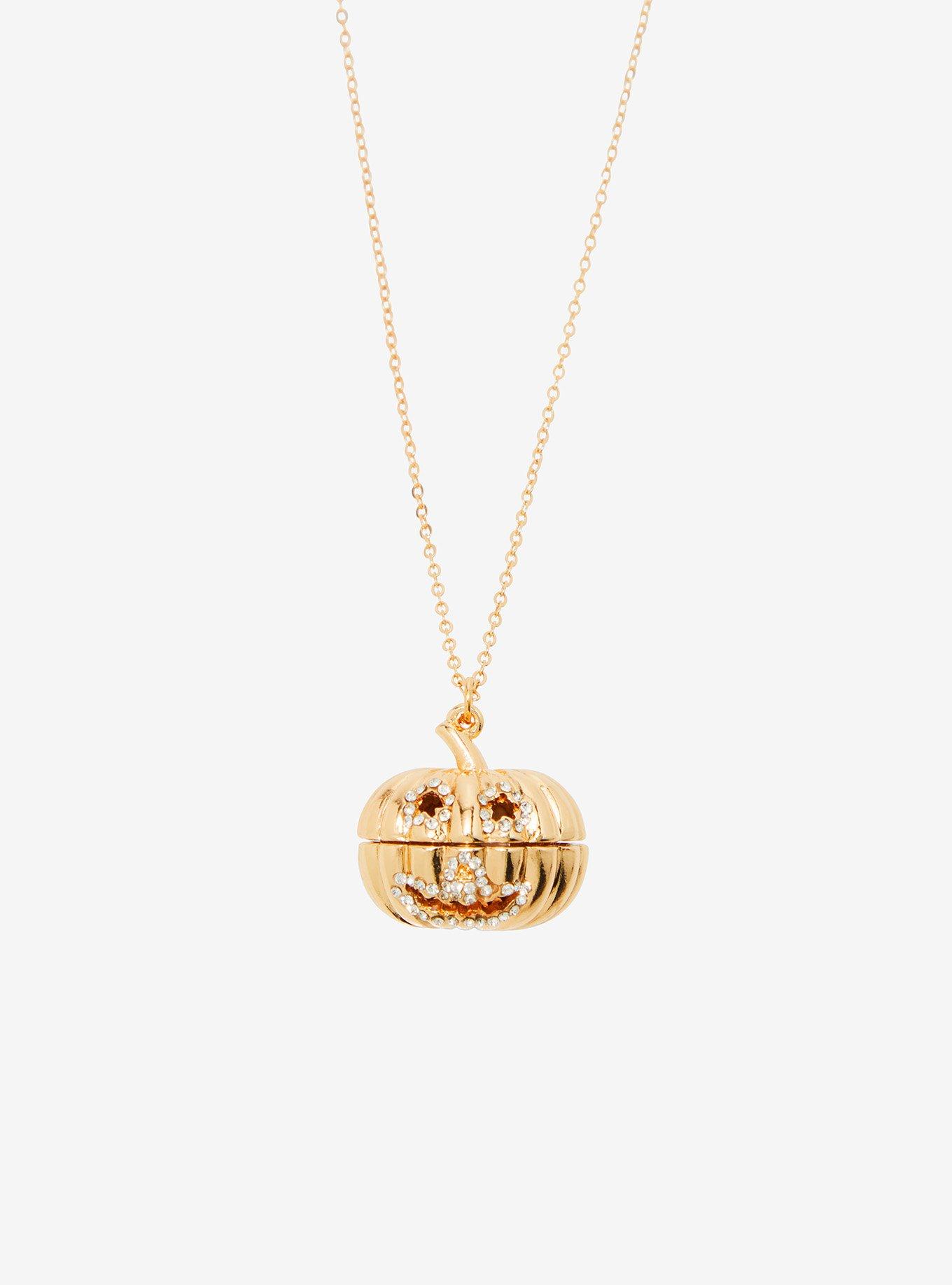 Thorn & Fable Pumpkin Ghost Locket Necklace, , alternate