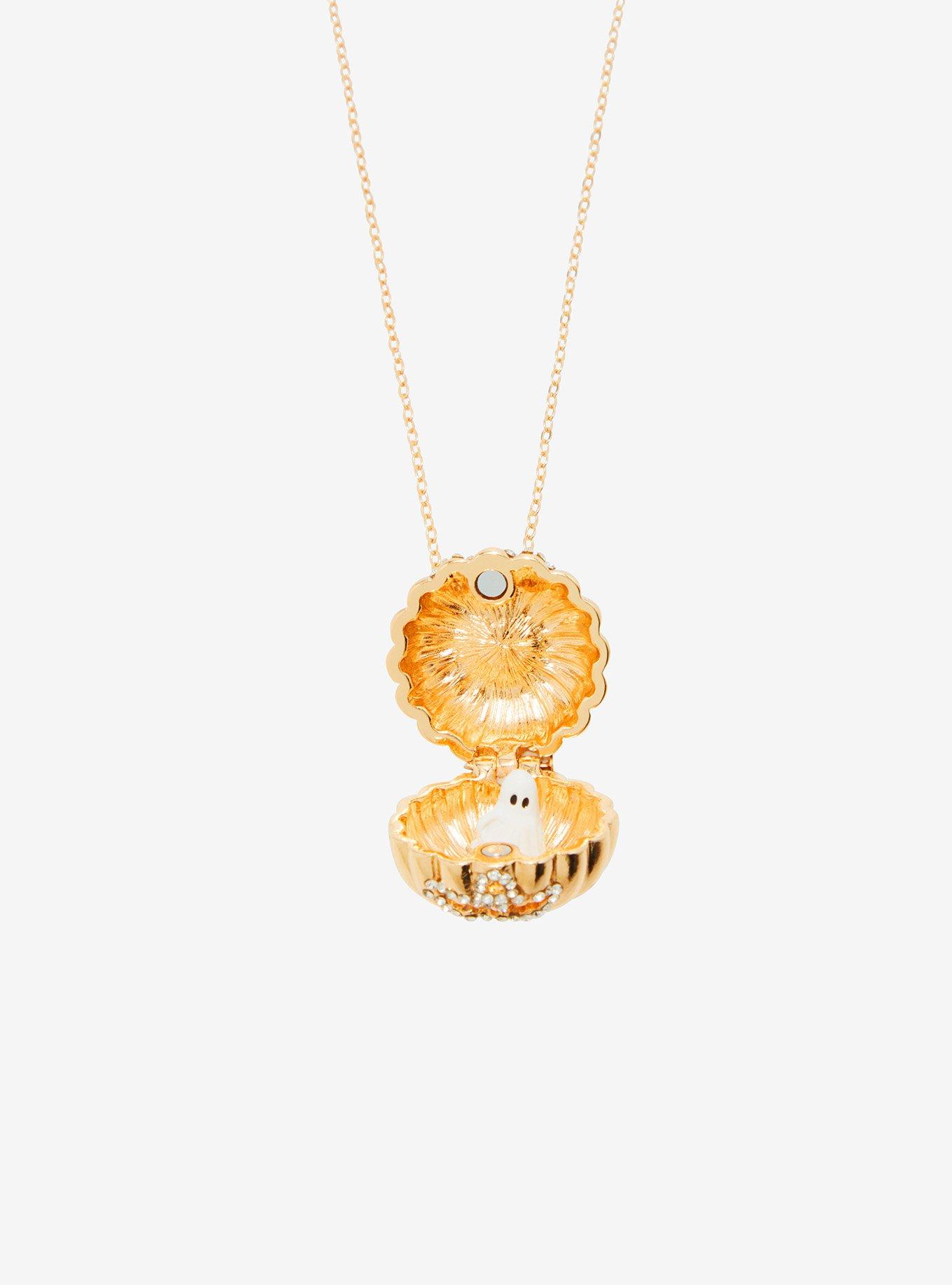 Thorn & Fable Pumpkin Ghost Locket Necklace, , alternate