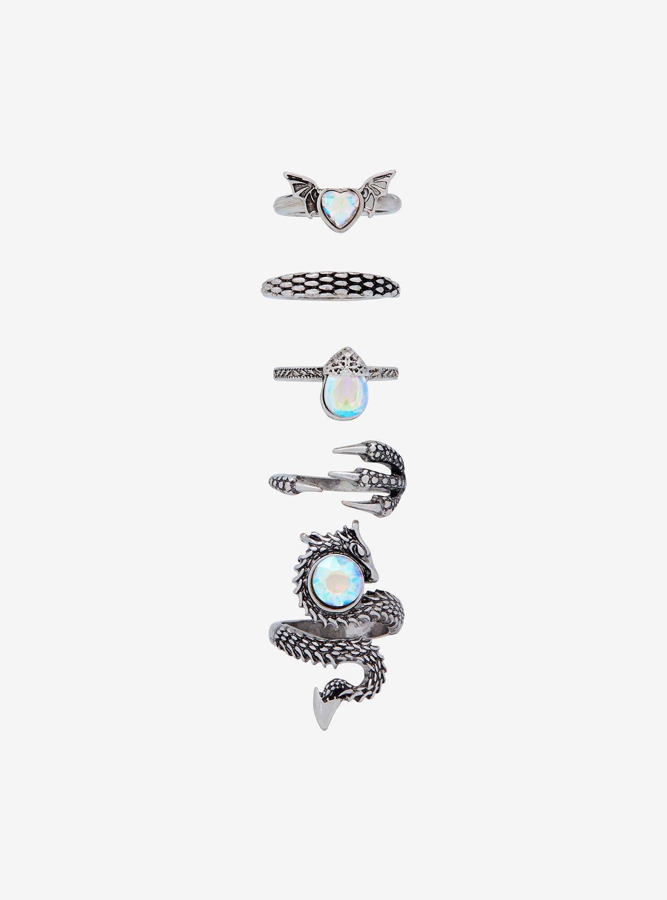 Thorn & Fable Dragon Gem Ring Set, , alternate