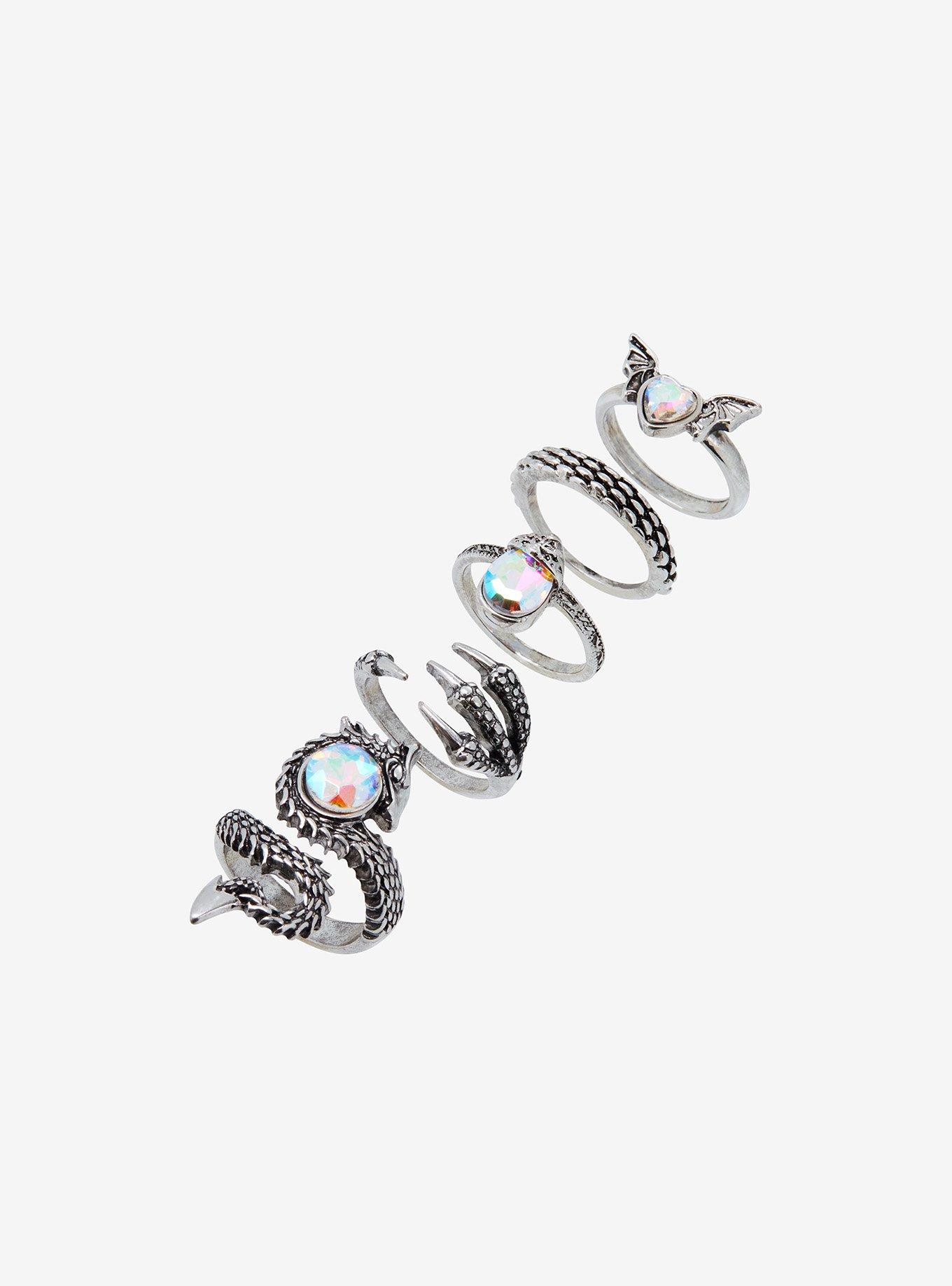 Thorn & Fable Dragon Gem Ring Set, , alternate