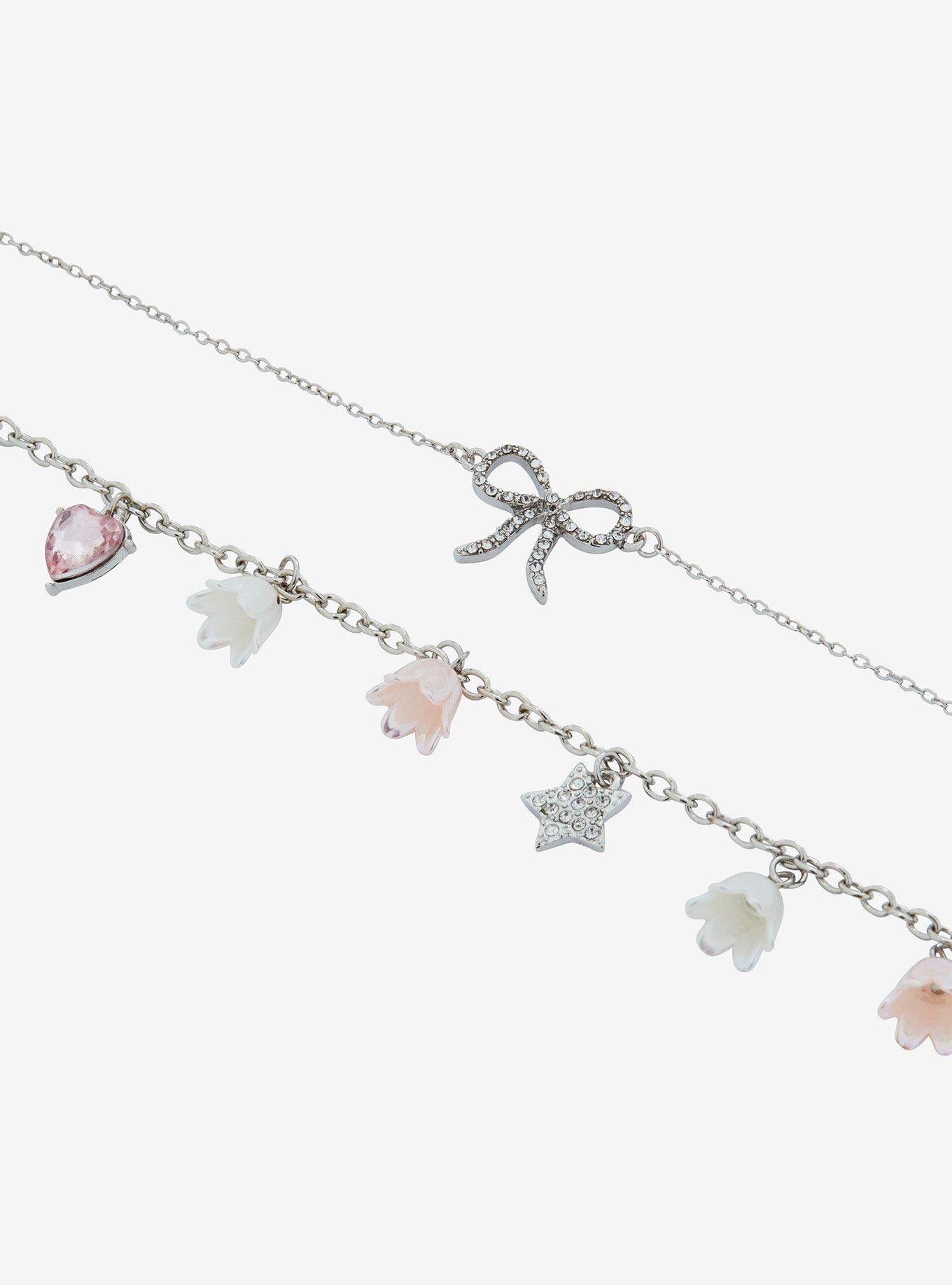 Sweet Society Ghost Flower Ribbon Bracelet Set, , alternate