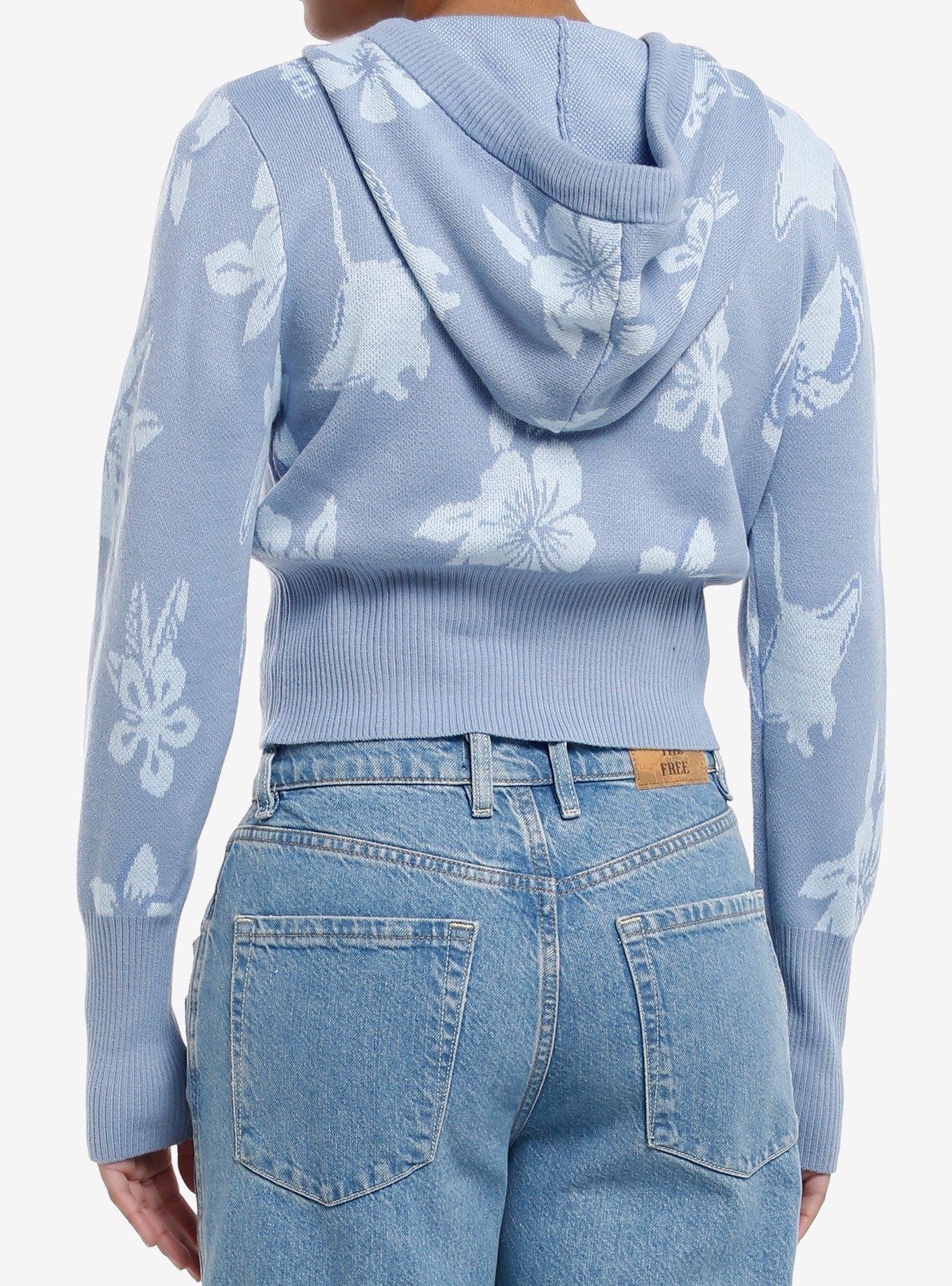 Her Universe Disney Moana Pua & Flowers Crop Hoodie, BLUE, alternate